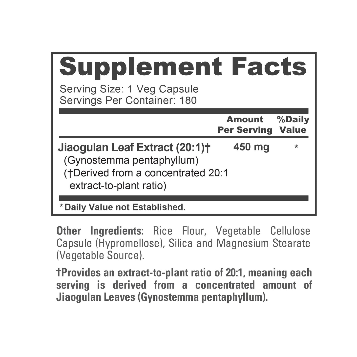 NusaPure Jiaogulan Capsules, 180 Count