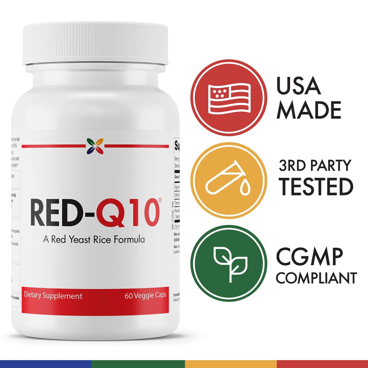 Stop Aging Now RED-Q10 Organic Red Yeast Rice with CoQ10 Capsule, 60 Count