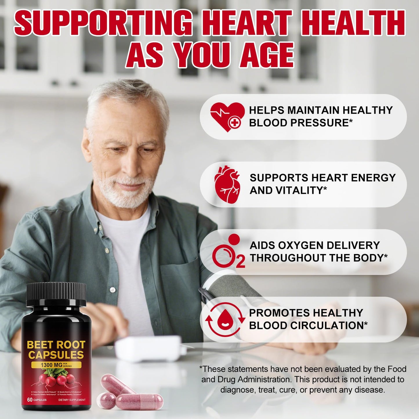 KITNOBLIS Beet Root Capsules 60 Capsules