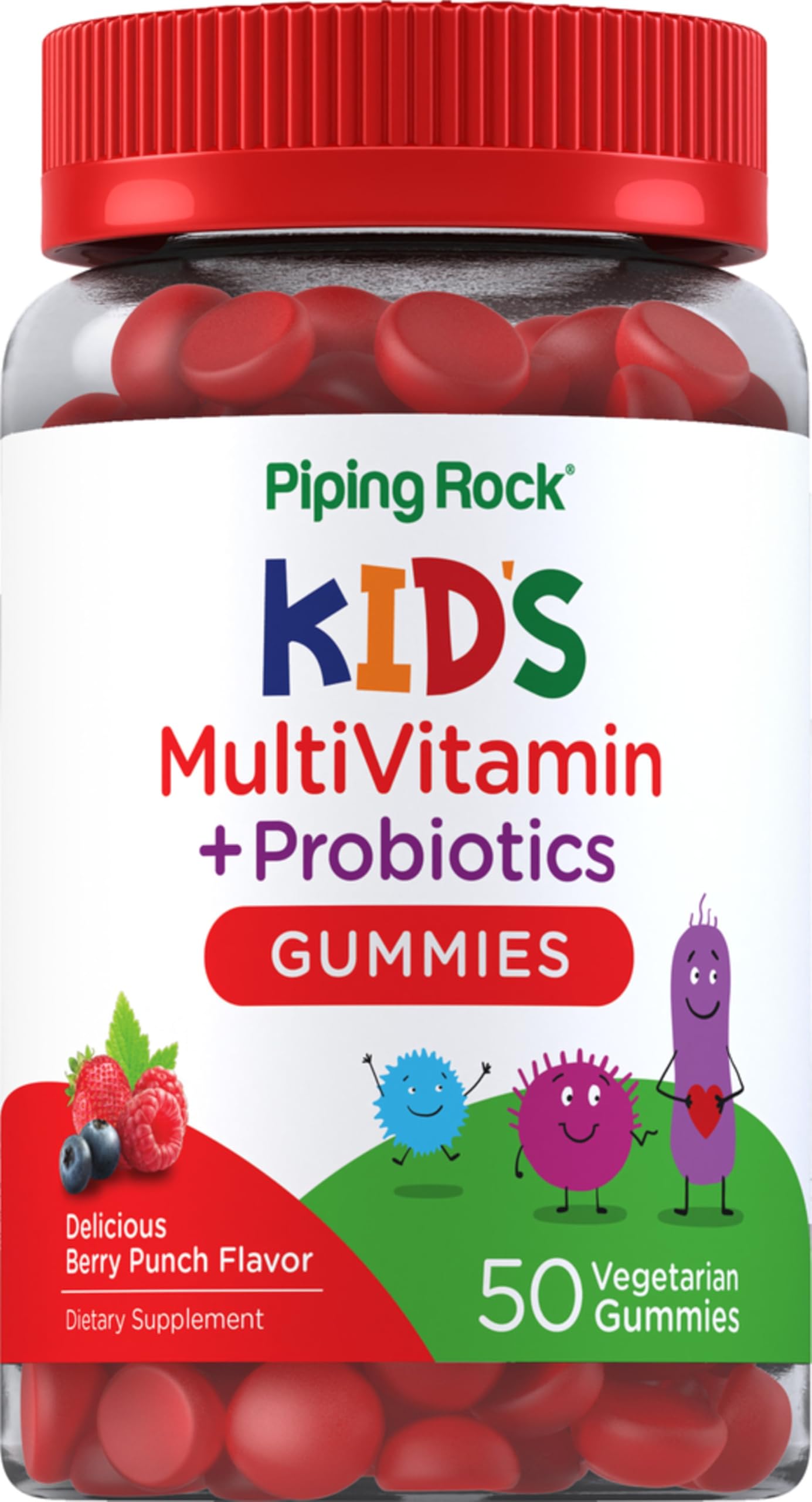 Piping Rock Kid's Multivitamin and Probiotic Gummy 50 Count