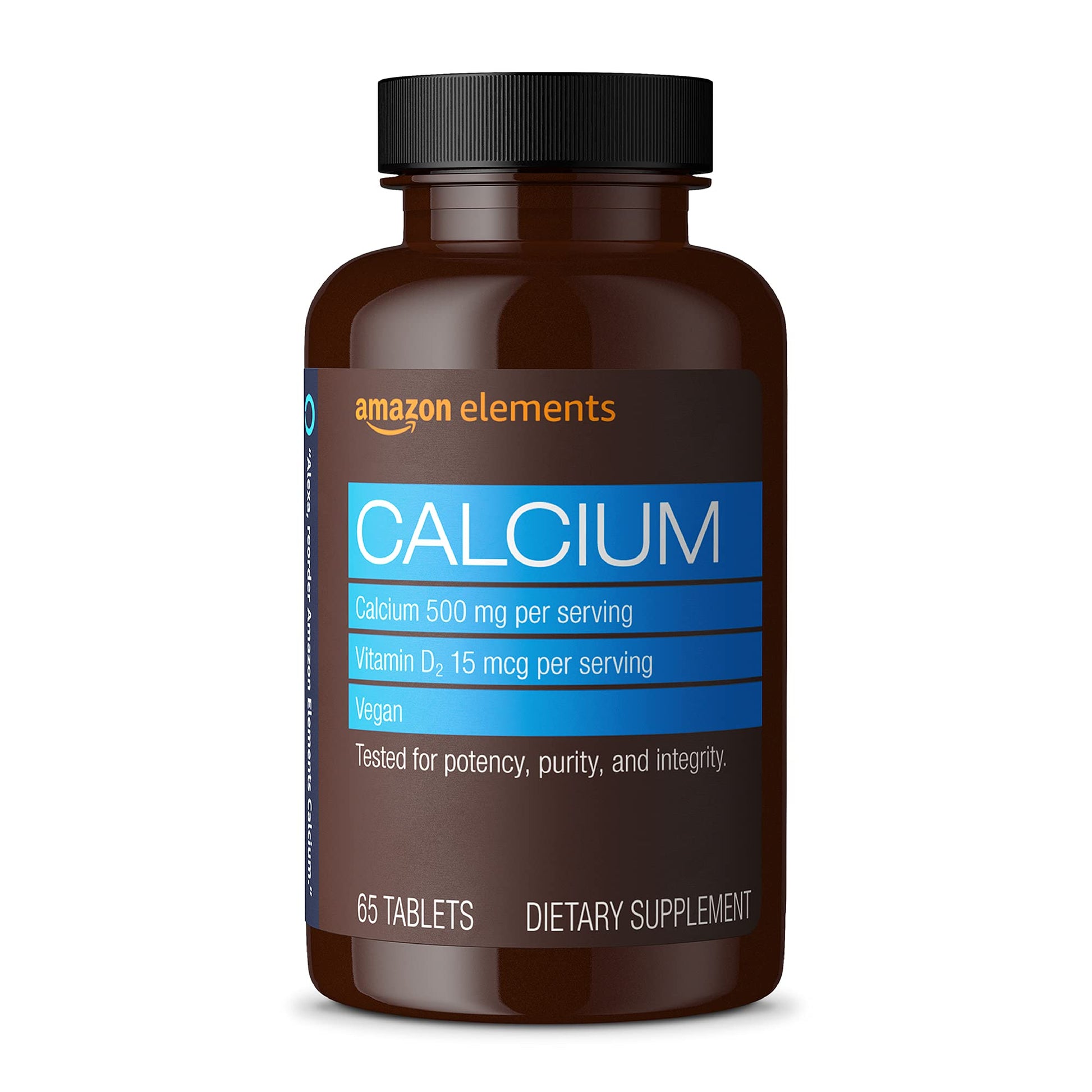 Amazon Elements Calcium plus Vitamin D 500mg with 600IU, 65 Tablets