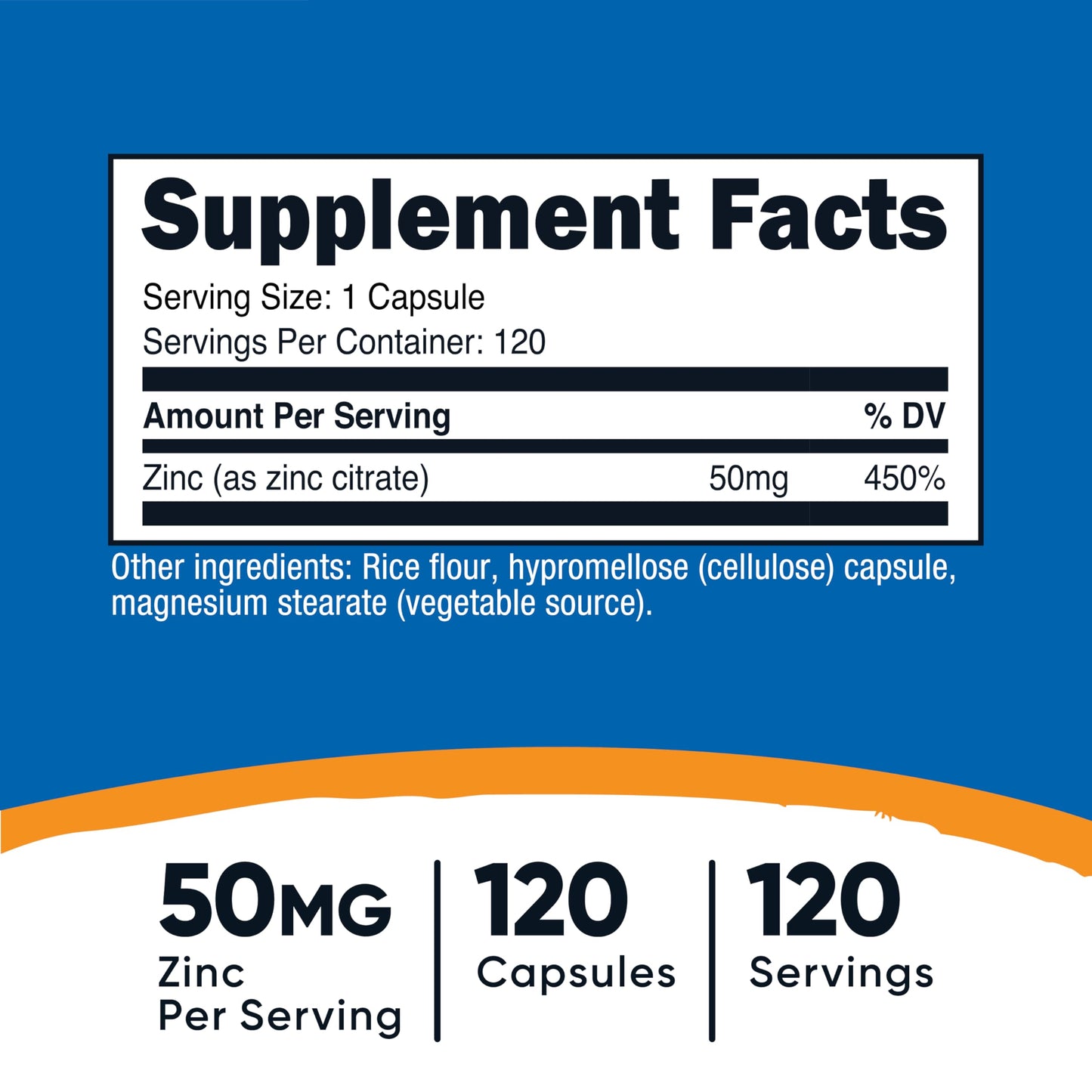 Nutricost Zinc Citrate 50 mg Capsules, 120 Count