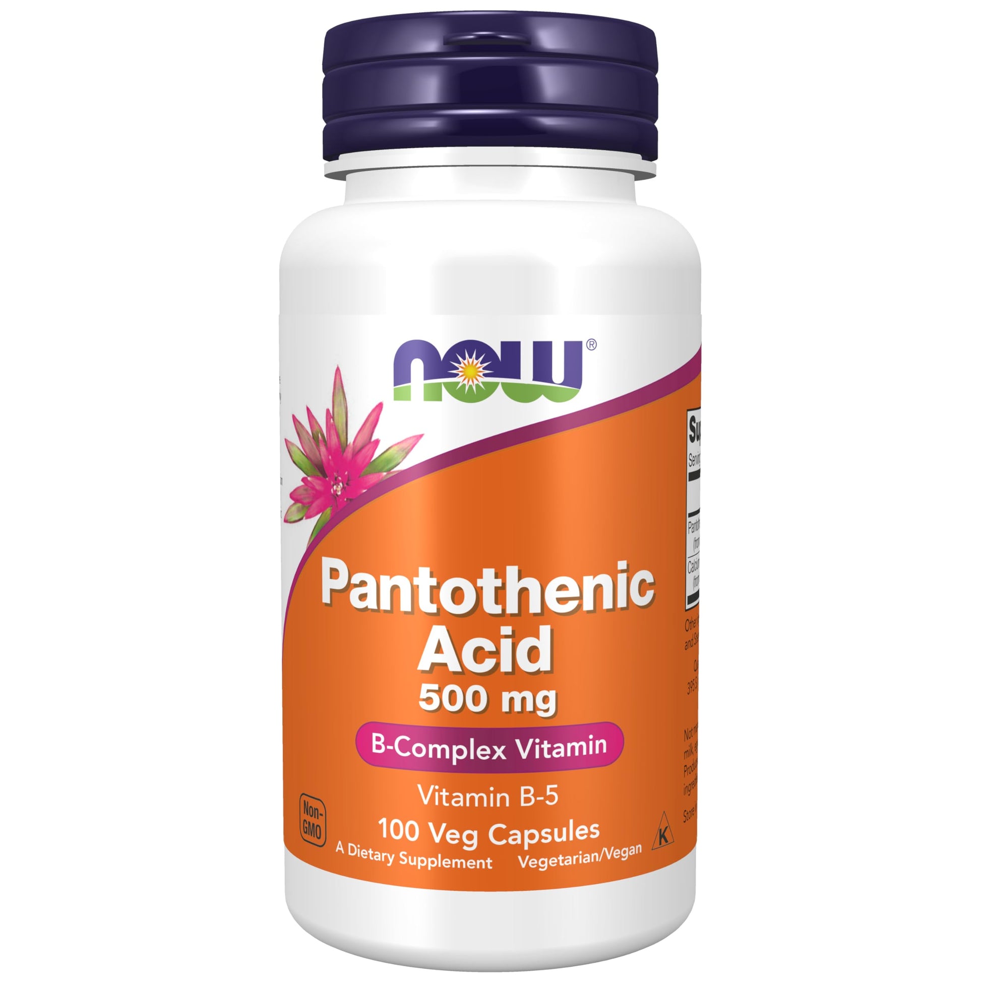 NOW Foods Pantothenic Acid (Vitamin B-5) 500 mg, B-Complex Vitamin, 100 Capsules
