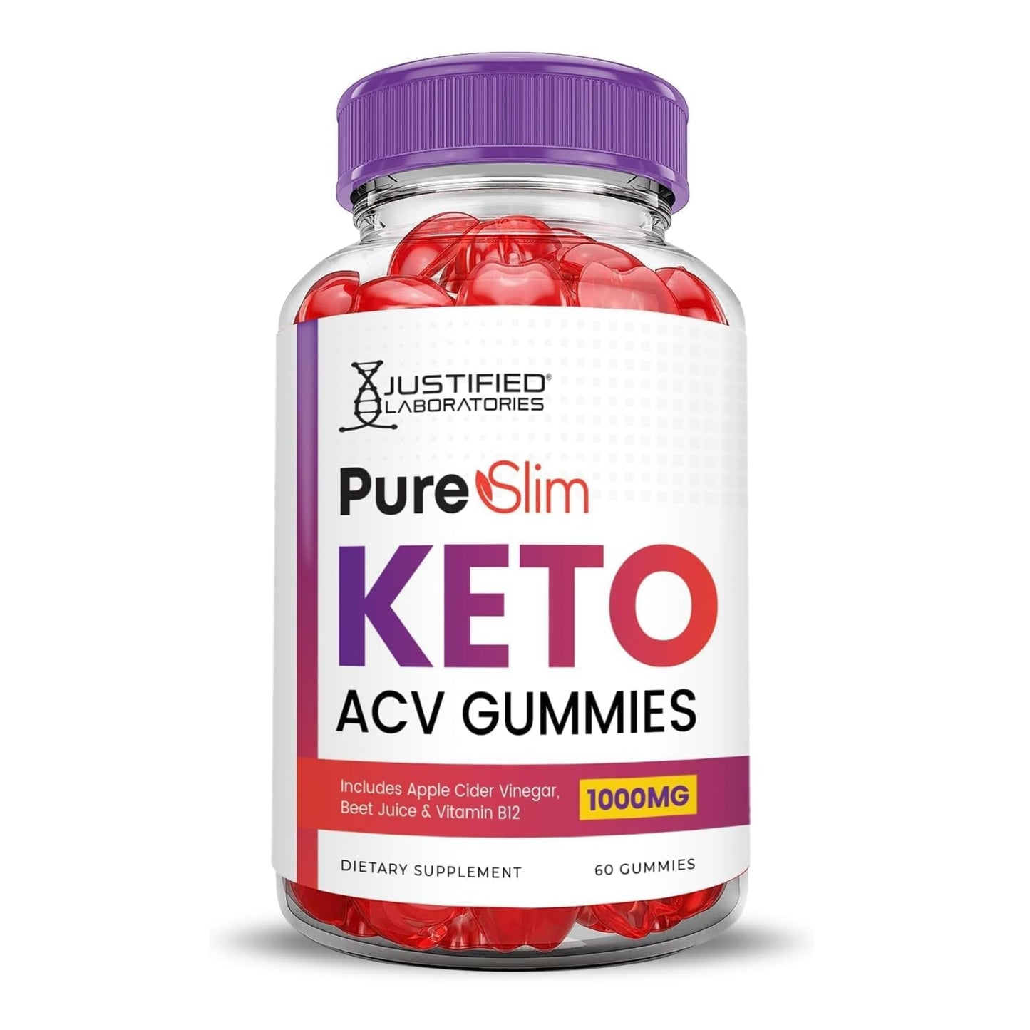 Justified Laboratories Pure Slim Keto ACV Gummies (1000 mg) 60 Count