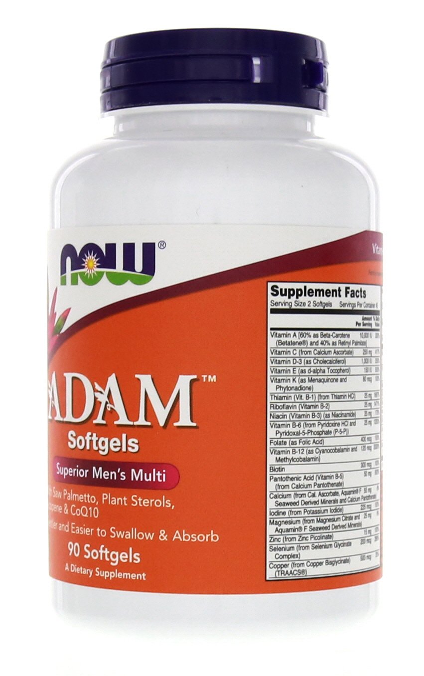 NOW Foods Adam Men's Multivitamin Softgels 180 Count