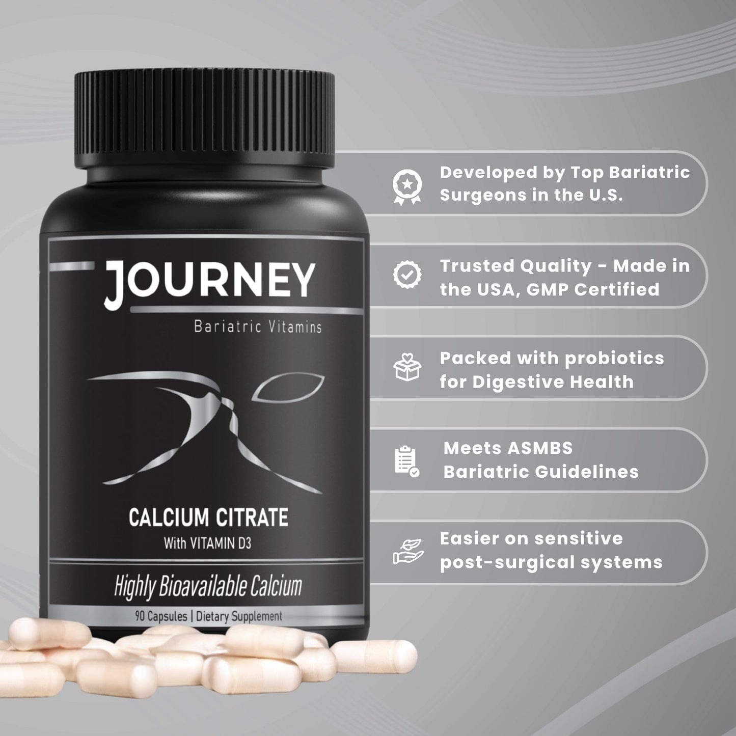 Journey Bariatric Vitamins Calcium Capsules with Vitamin D3, 1 Count