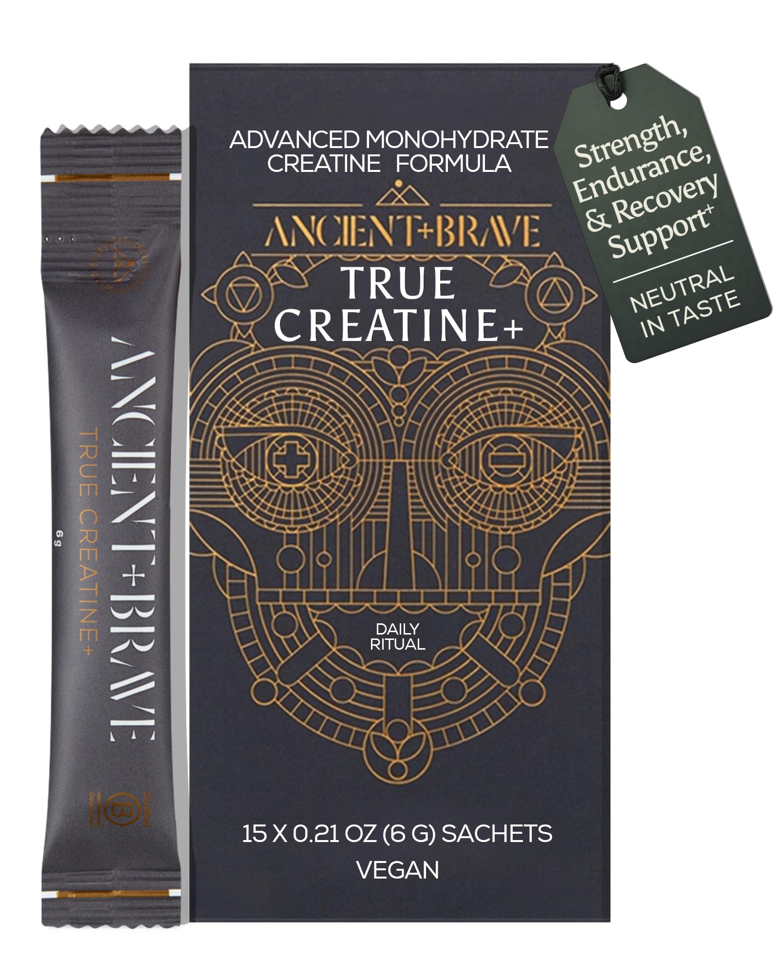 Ancient + Brave True Creatine+ Powder, 3.15 oz