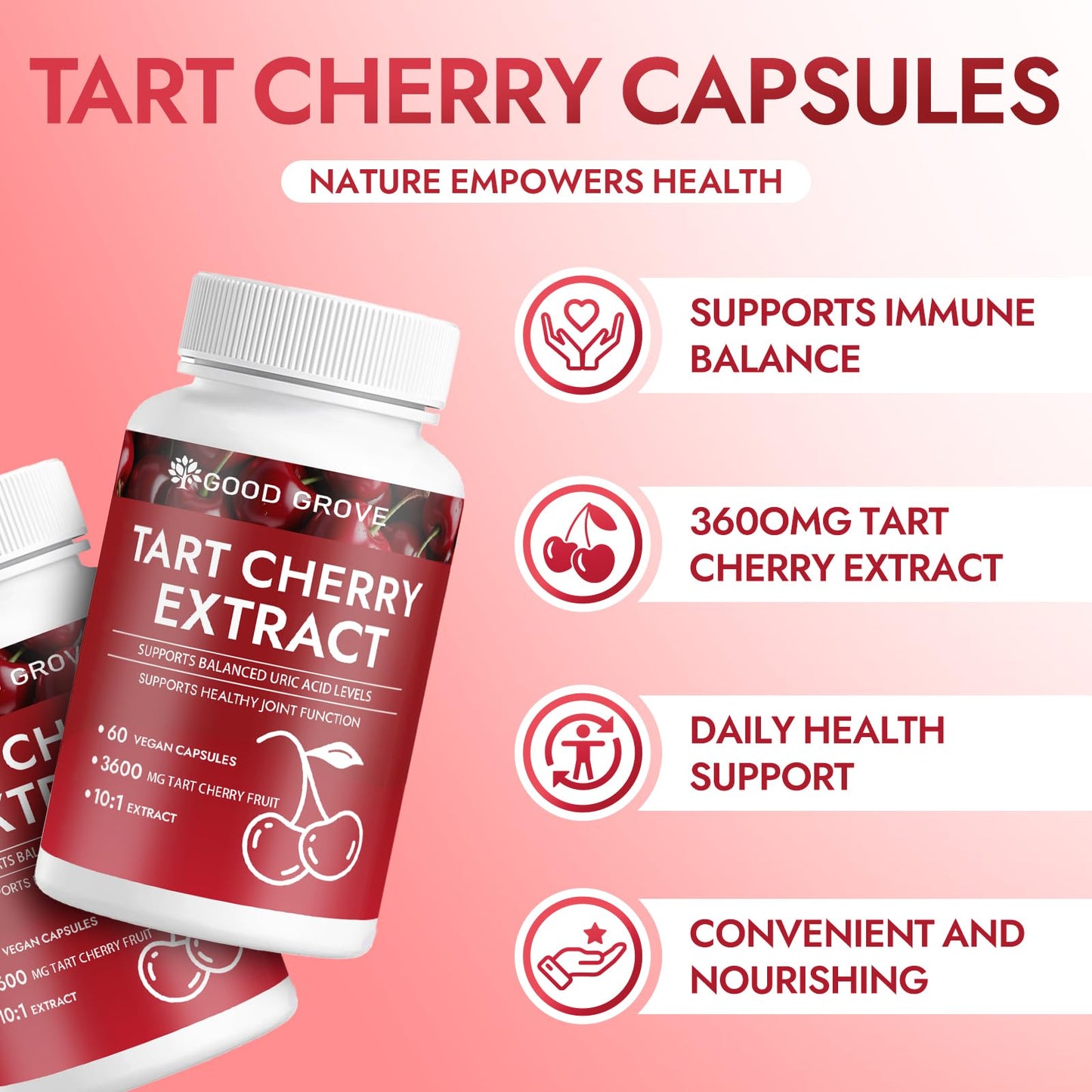 Enerra Good Grove Tart Cherry Extract Capsules 60 Count