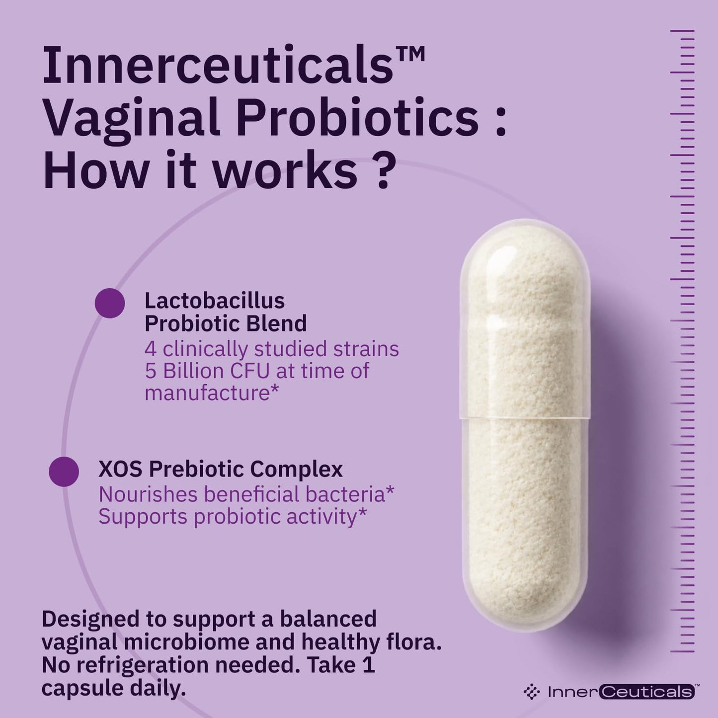 Innerceuticals Women’s Probiotic Vaginal Health – 50 Billion CFU Probiotic Capsule, 1 Count