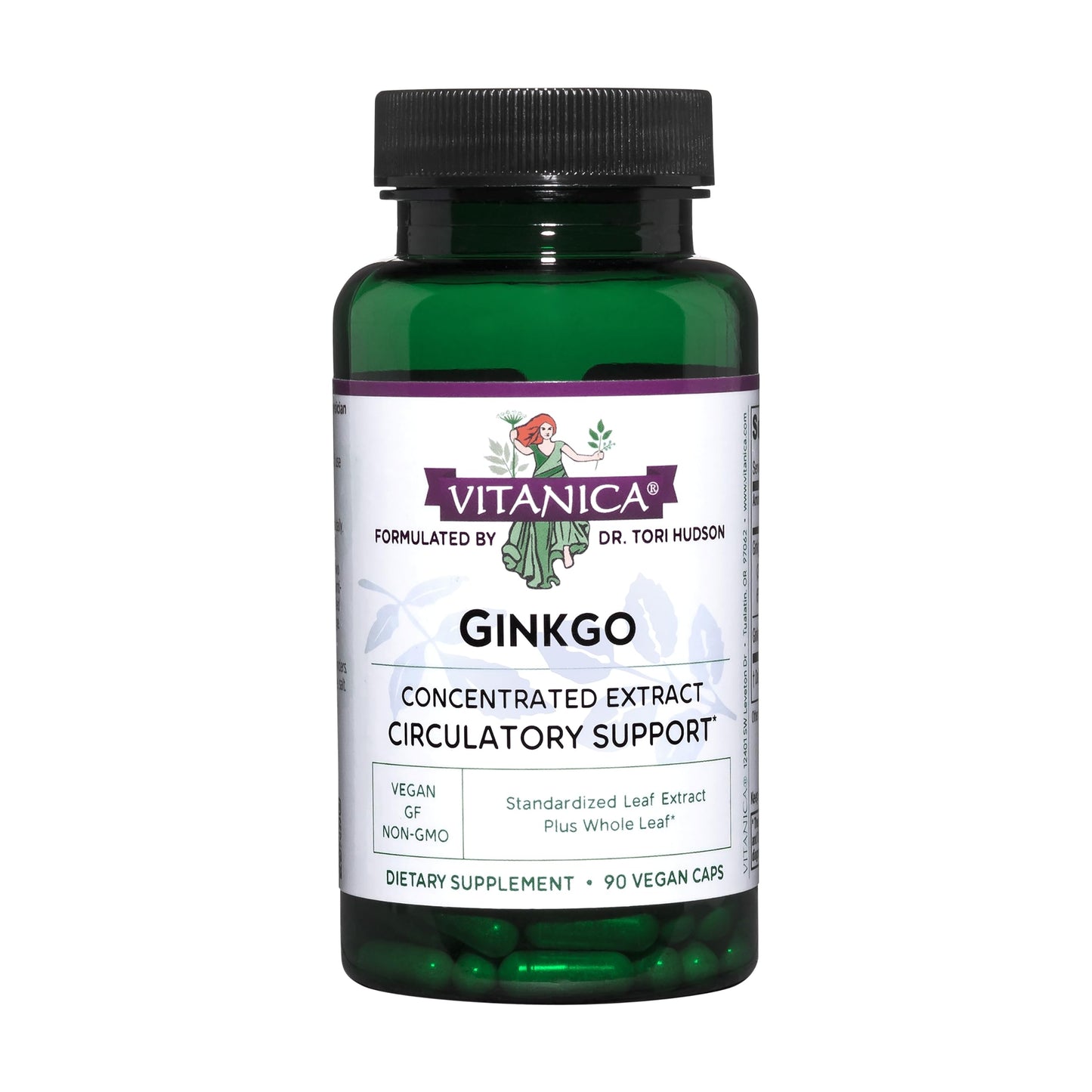 Vitanica Ginkgo Biloba Brain Health Herbal Supplement, 90 Capsules