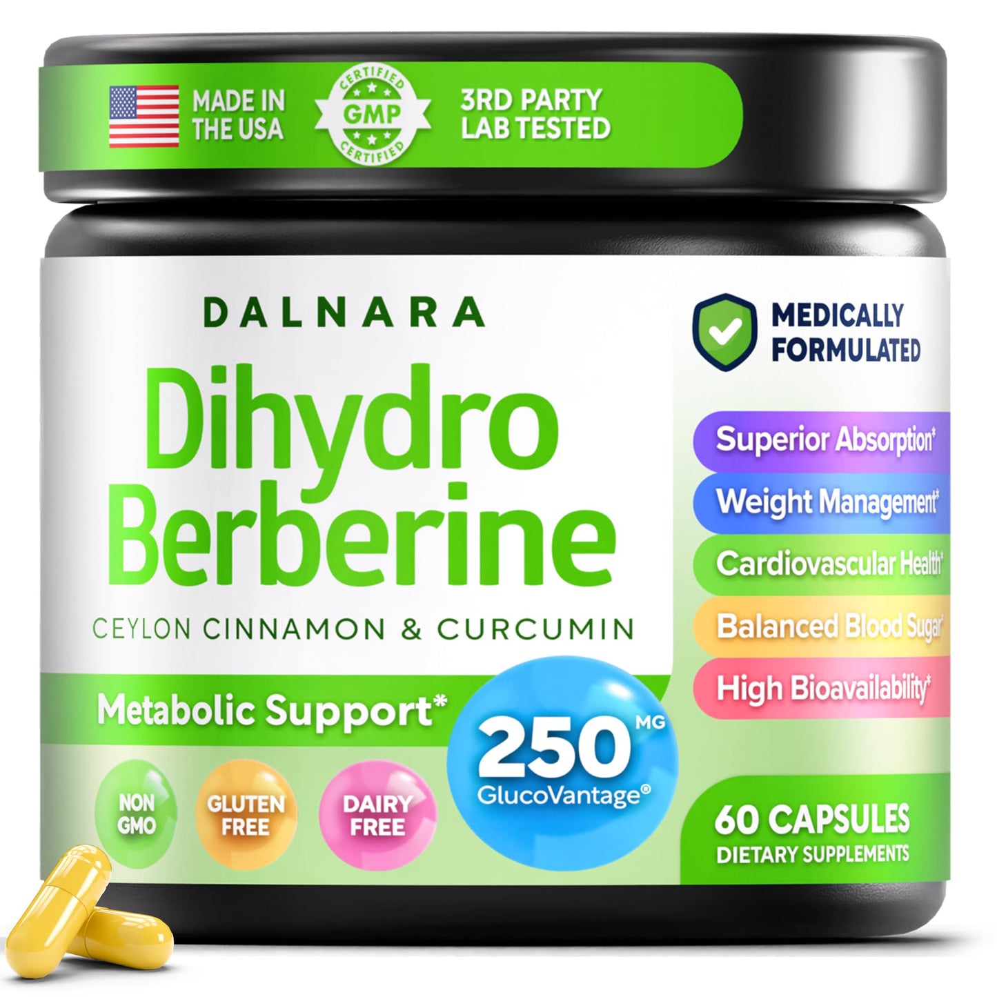Dalnara Dihydroberberine 250mg Capsule 60 Count