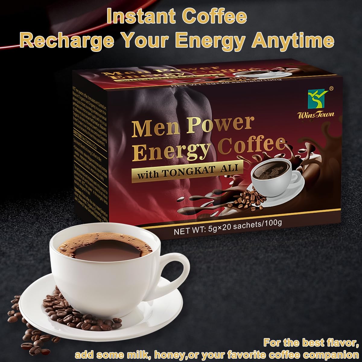 FARWIX Maca Coffee for Men Herbal Energy Coffee with Tongkat Ali Powder, 4 Ounce