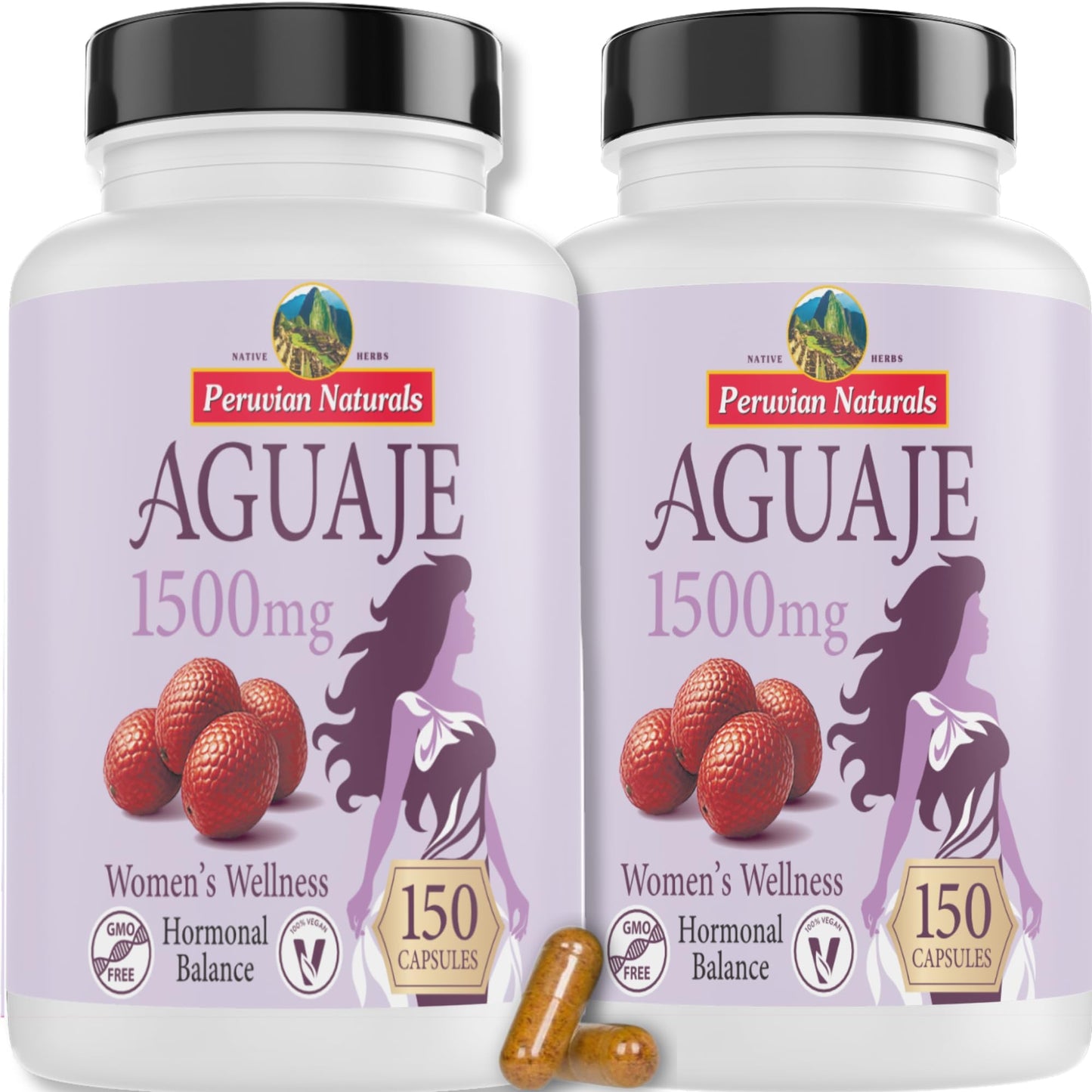 Peruvian Naturals Aguaje Capsules for Women, 300 Capsules
