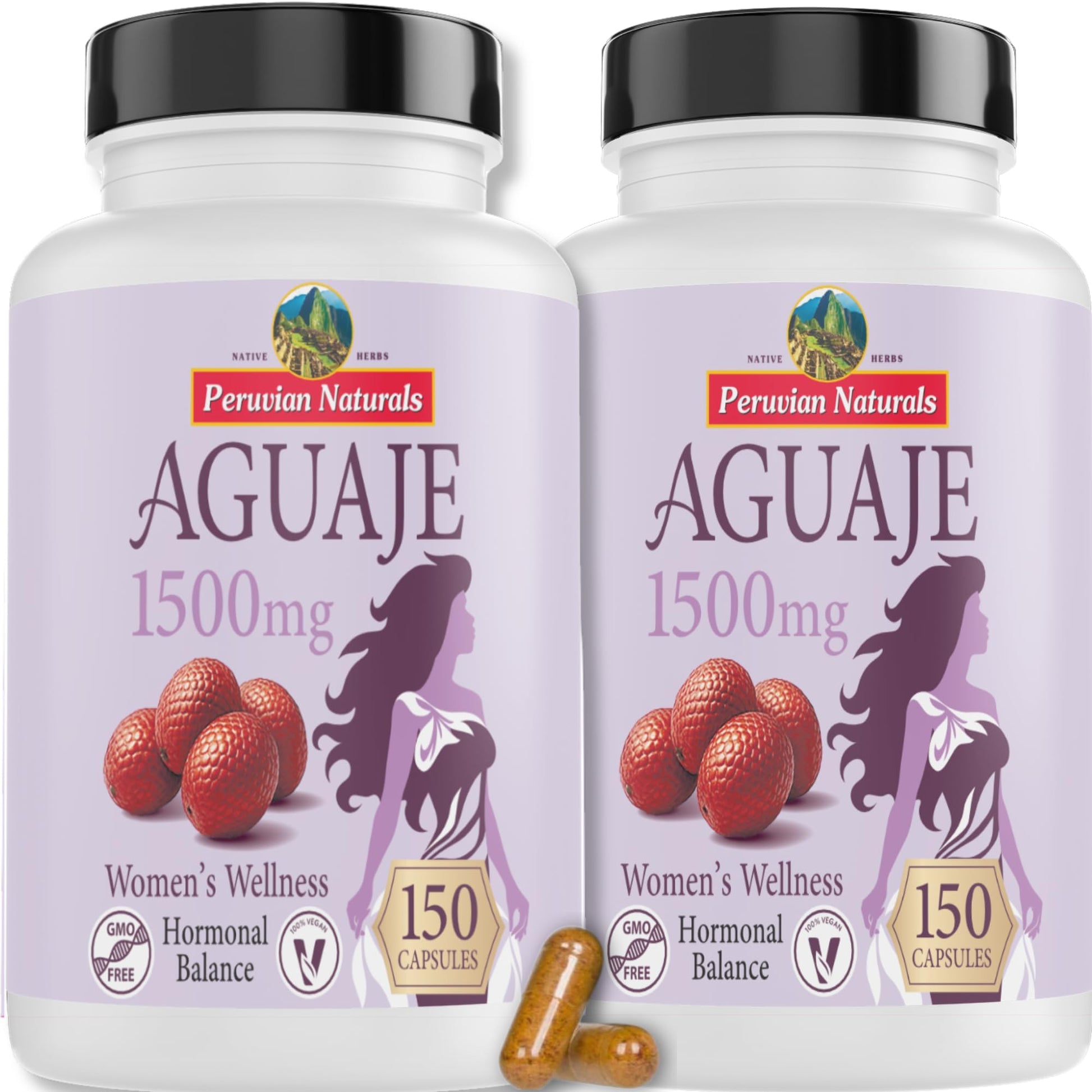 Peruvian Naturals Aguaje Capsules for Women, 300 Capsules