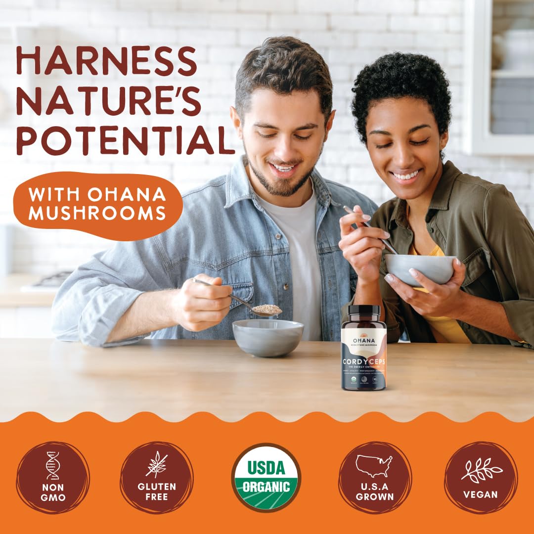Ohana Mushrooms Cordyceps Capsule, 90 Capsules