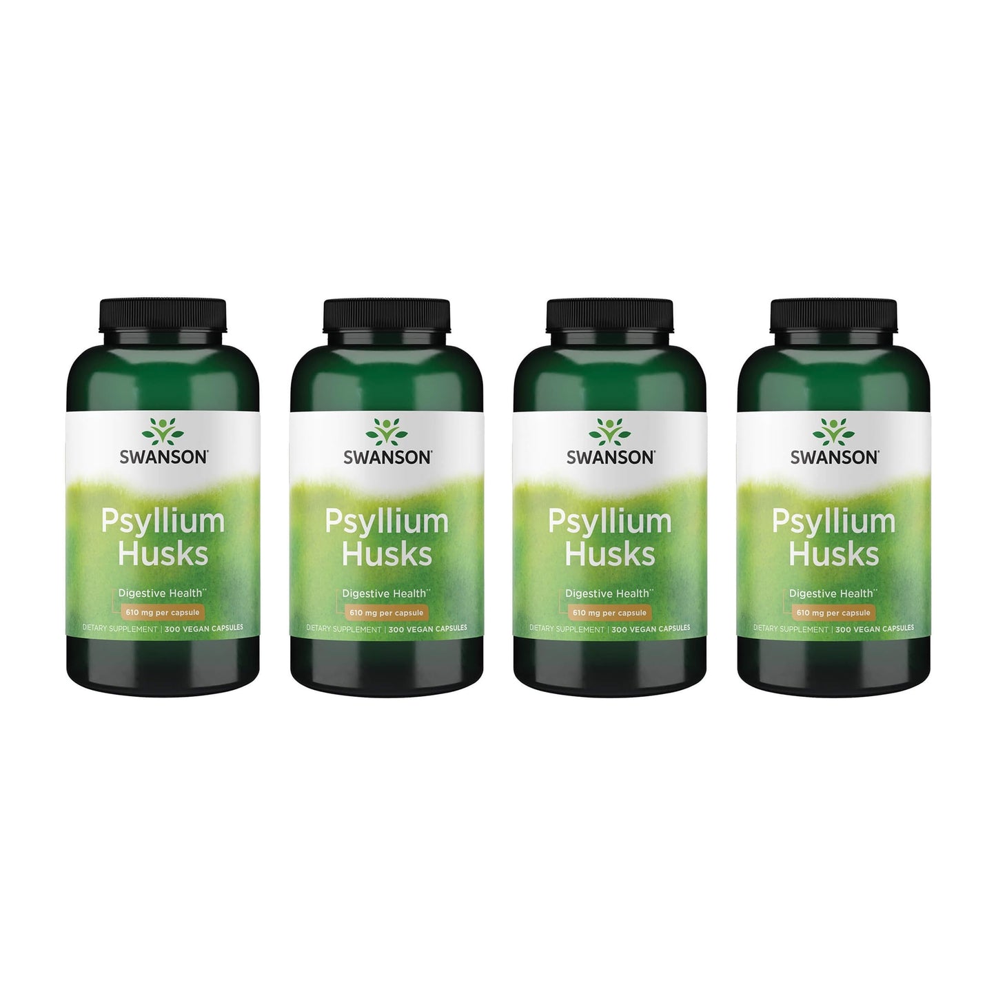 Swanson Psyllium Husk Dietary Fiber Supplement 610 mg Vegan Capsules 1200 Capsules