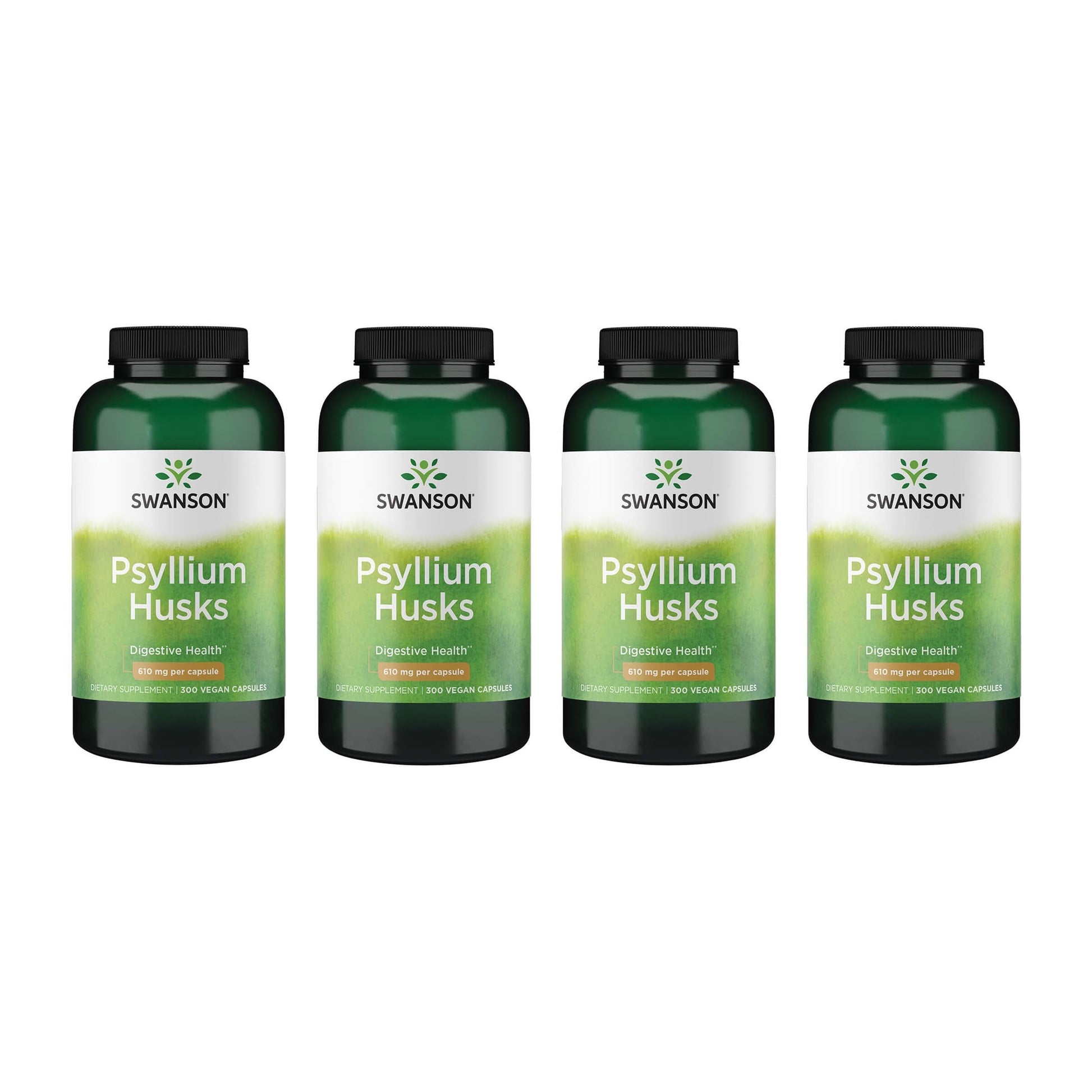 Swanson Psyllium Husk Dietary Fiber Supplement 610 mg Vegan Capsules 1200 Capsules