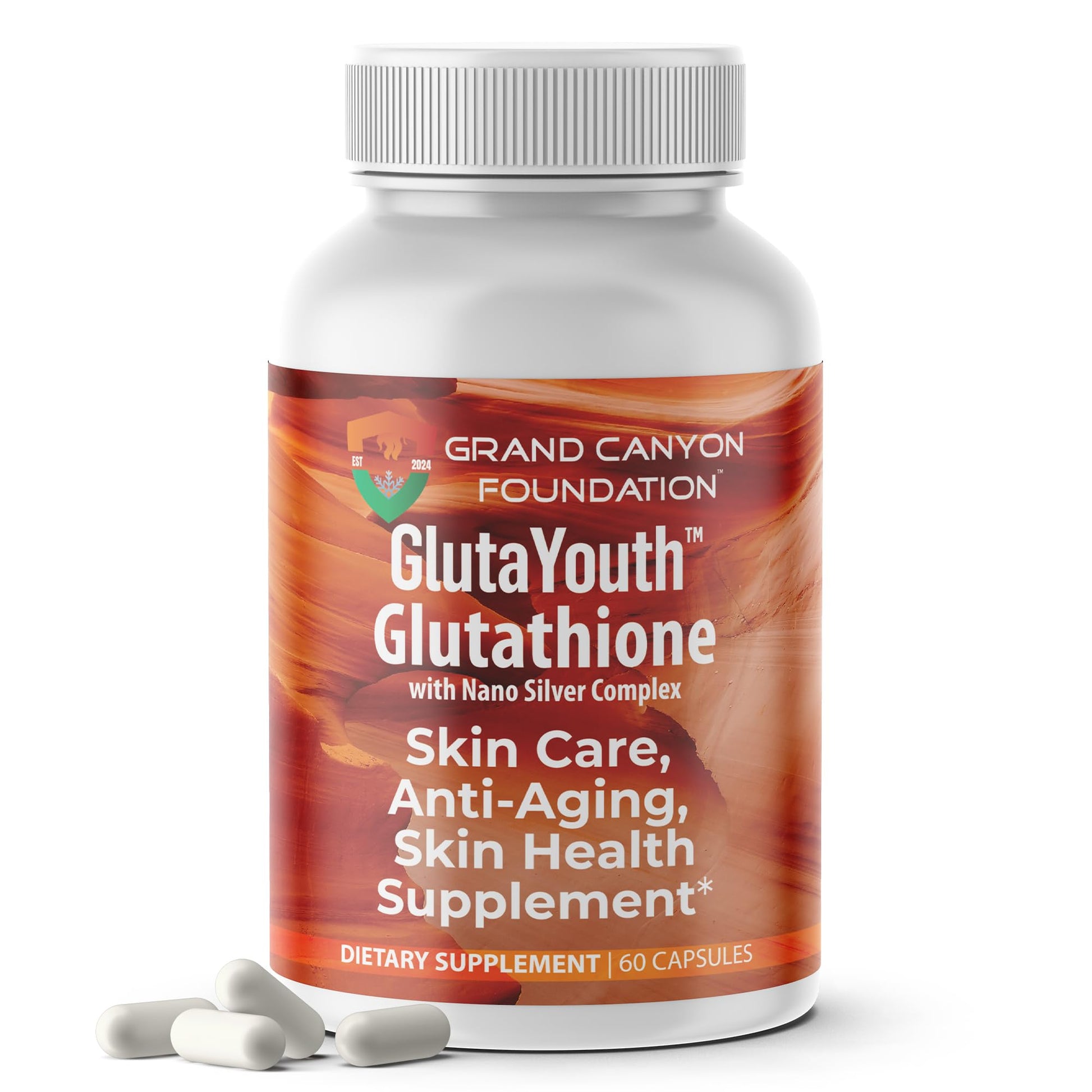 GRAND CANYON FOUNDATION GlutaYouth Glutathione Capsule, 60 Count