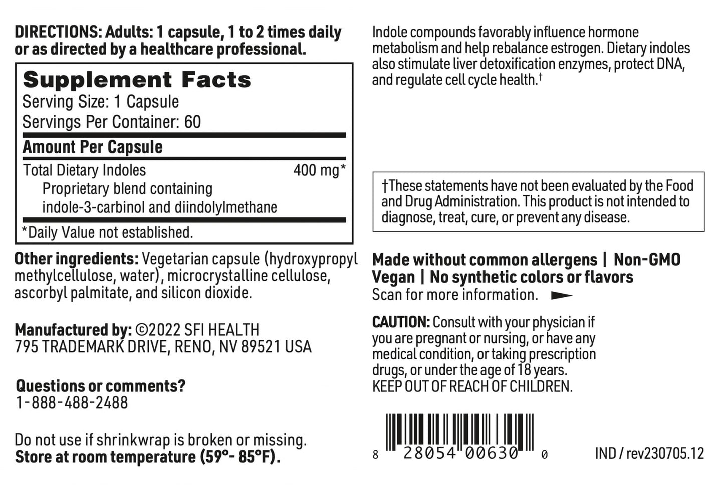 SFI Health Indole Forté 60 Capsules