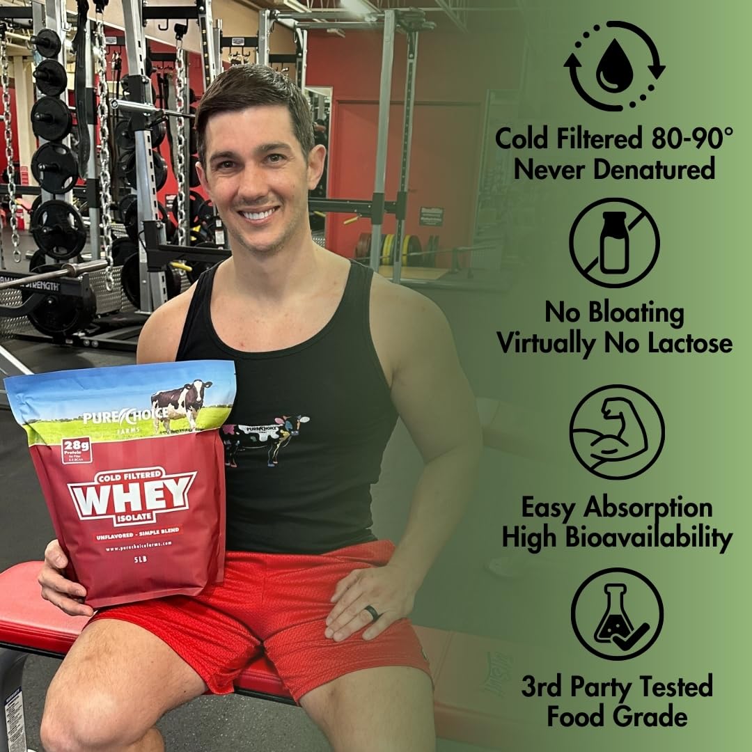 Pure Choice Whey Whey Protein Isolate Powder, Unflavored, 32 Servings