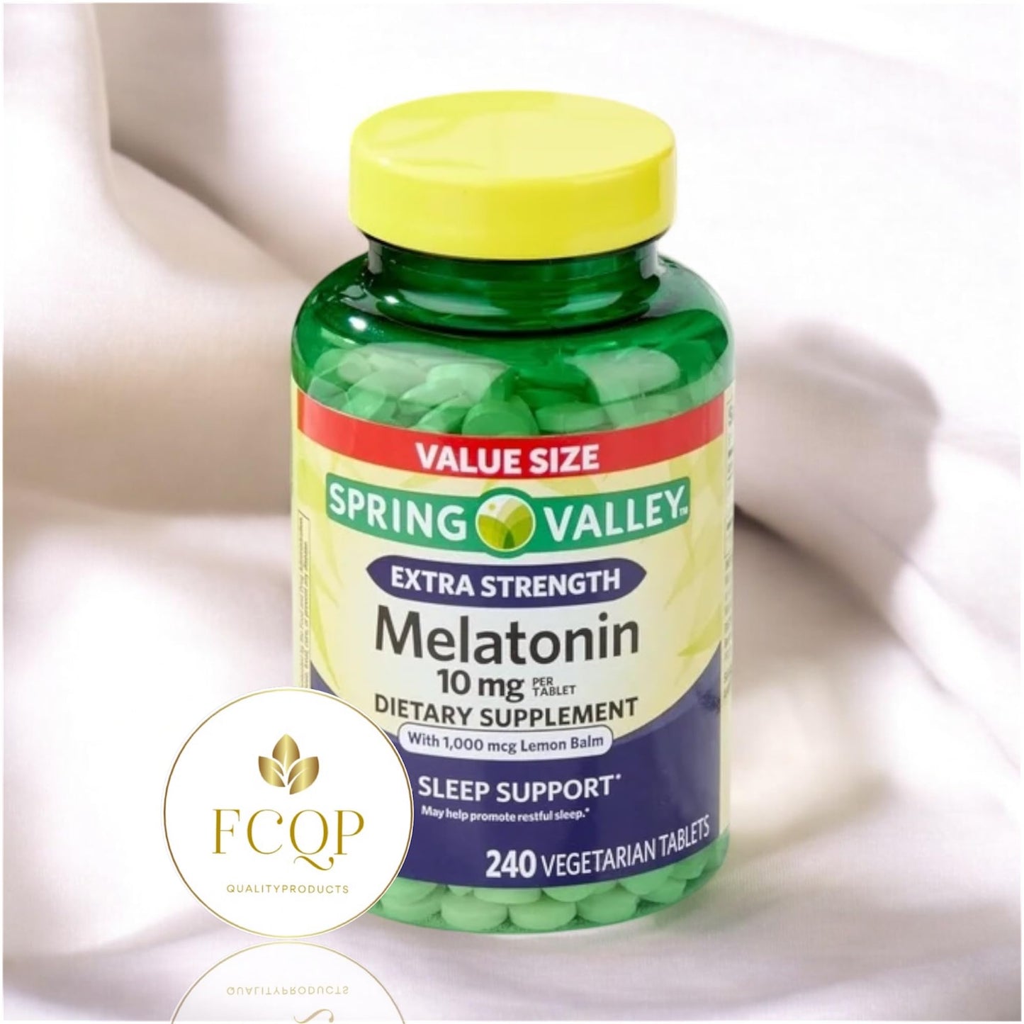 FCQP Melatonin 10mg Sleep Support with Lemon Balm Tablets 240