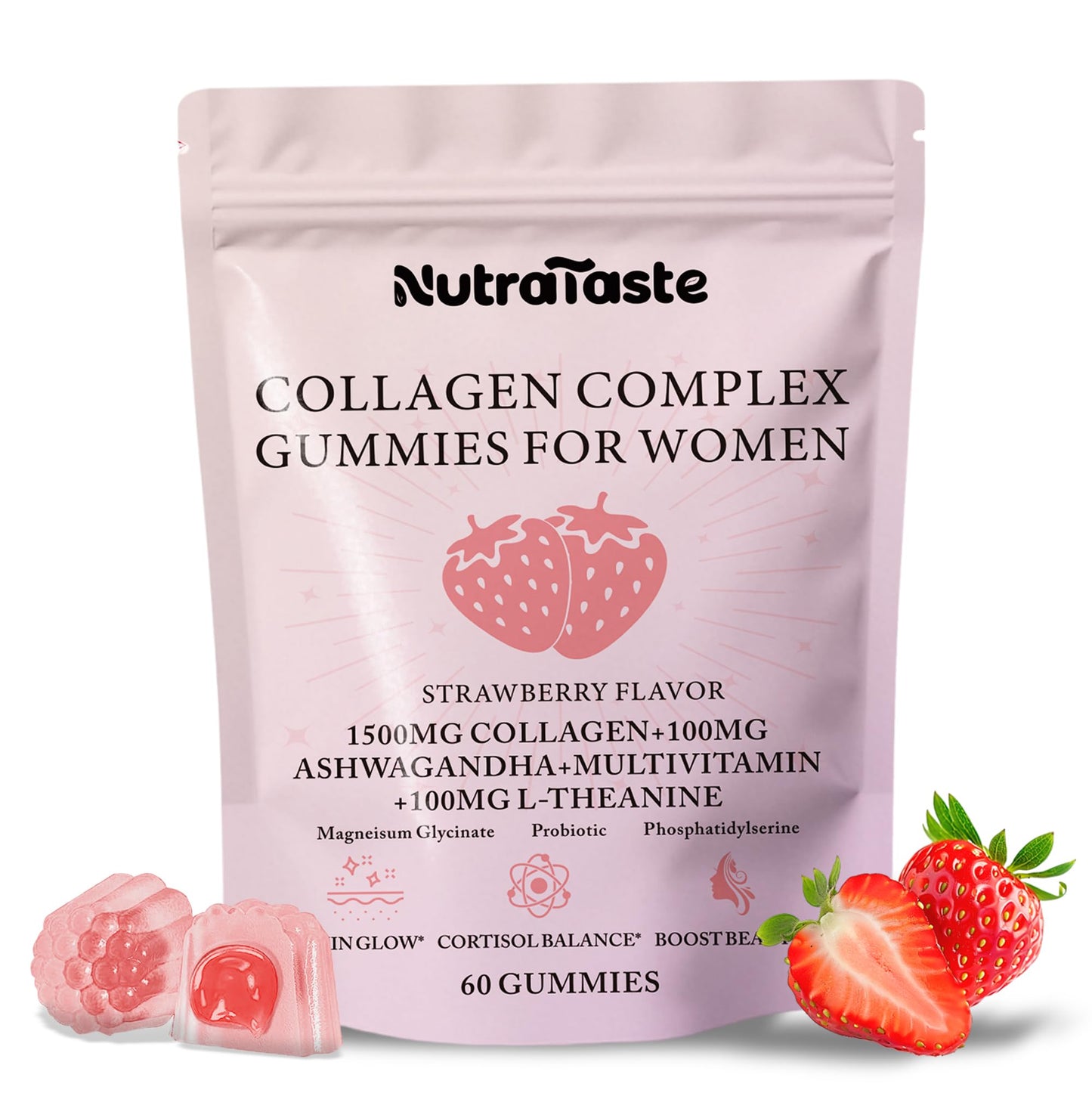 NUTRATASTE HEALTHIER CHOICE RICHER TASTE Collagen Gummies for Women, 60 Count