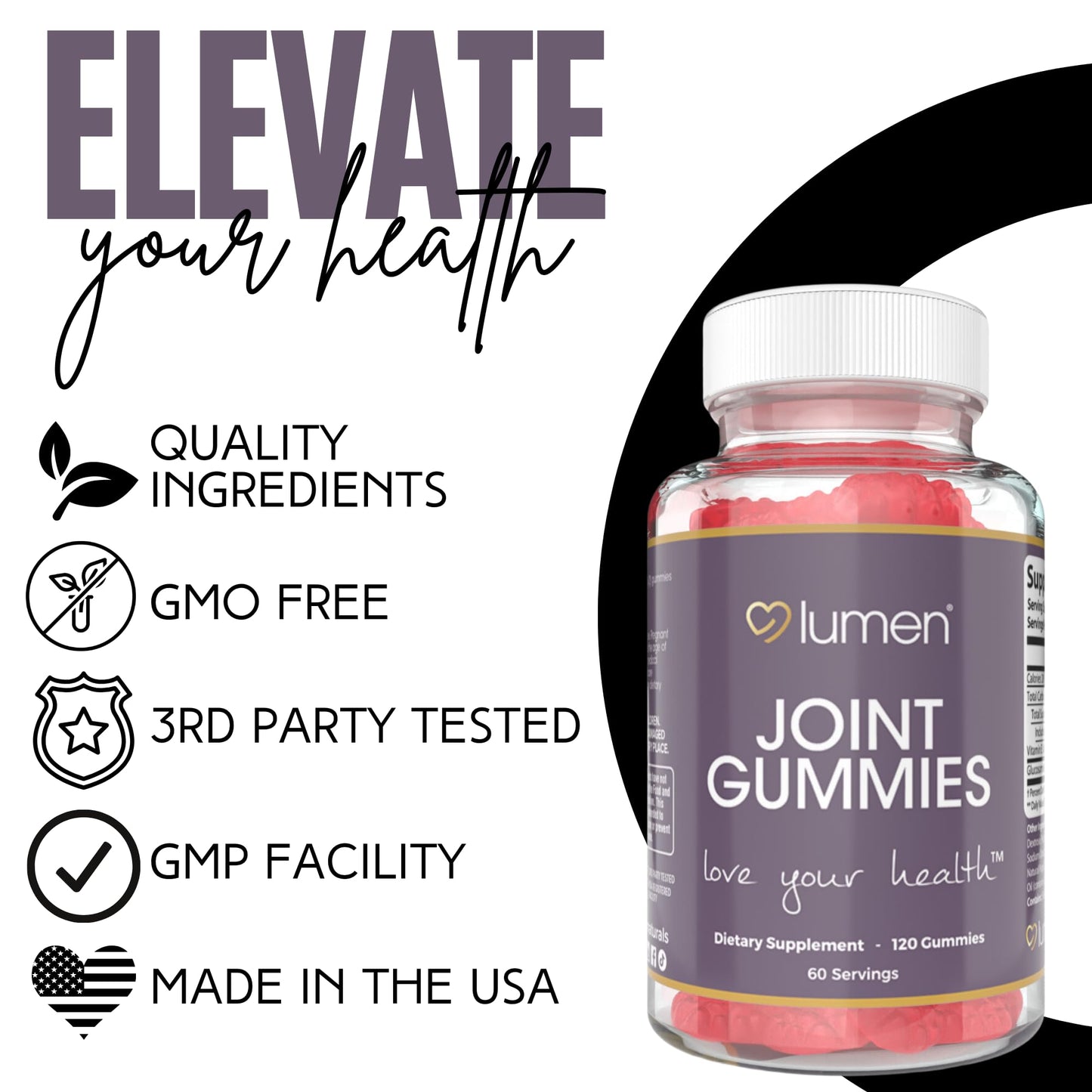 Lumen Naturals Mobility Gummies for Women with Glucosamine, 120 Gummies