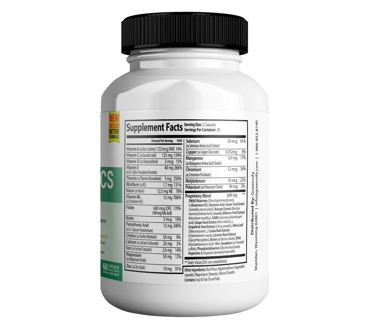 GREENVIFY Vertigenics Max Brain Support Supplement Extra Strength Neuro Formula, 120 Capsules