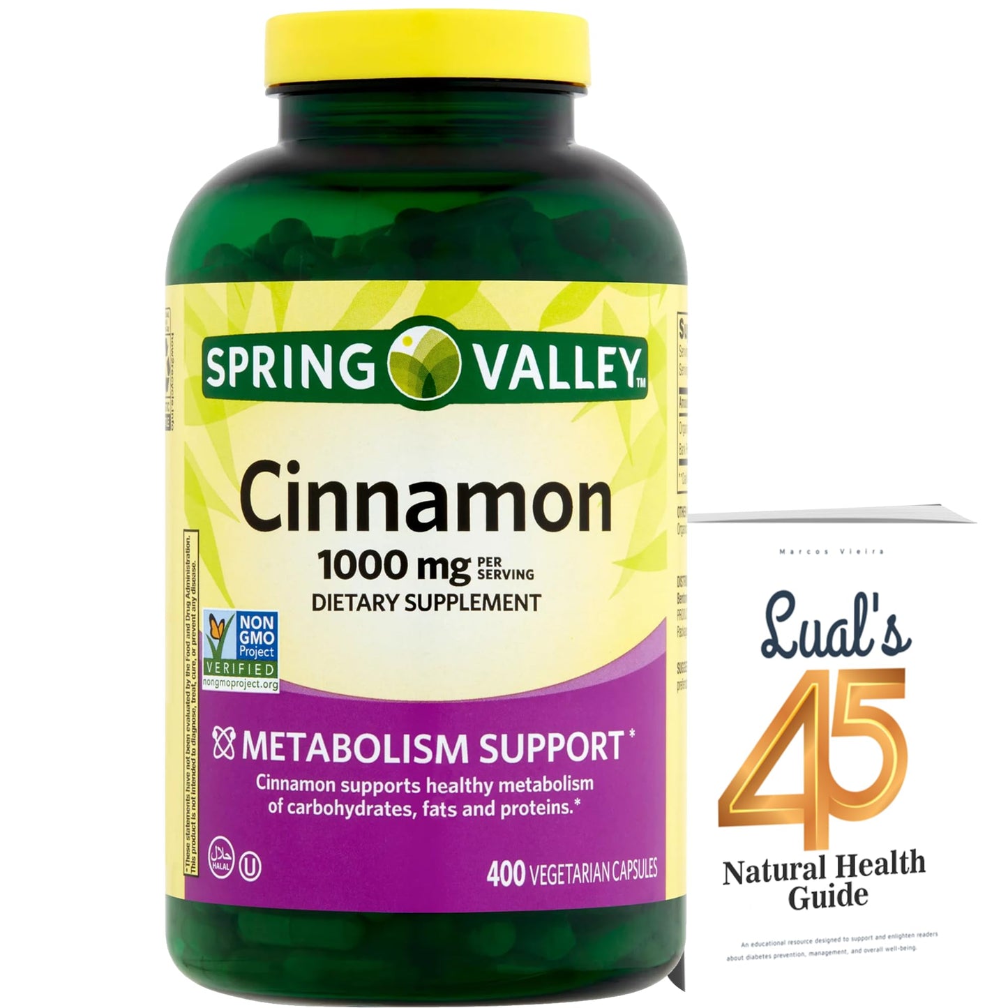 LUAL Cinnamon Supplement 1000mg Capsules, 400 Count