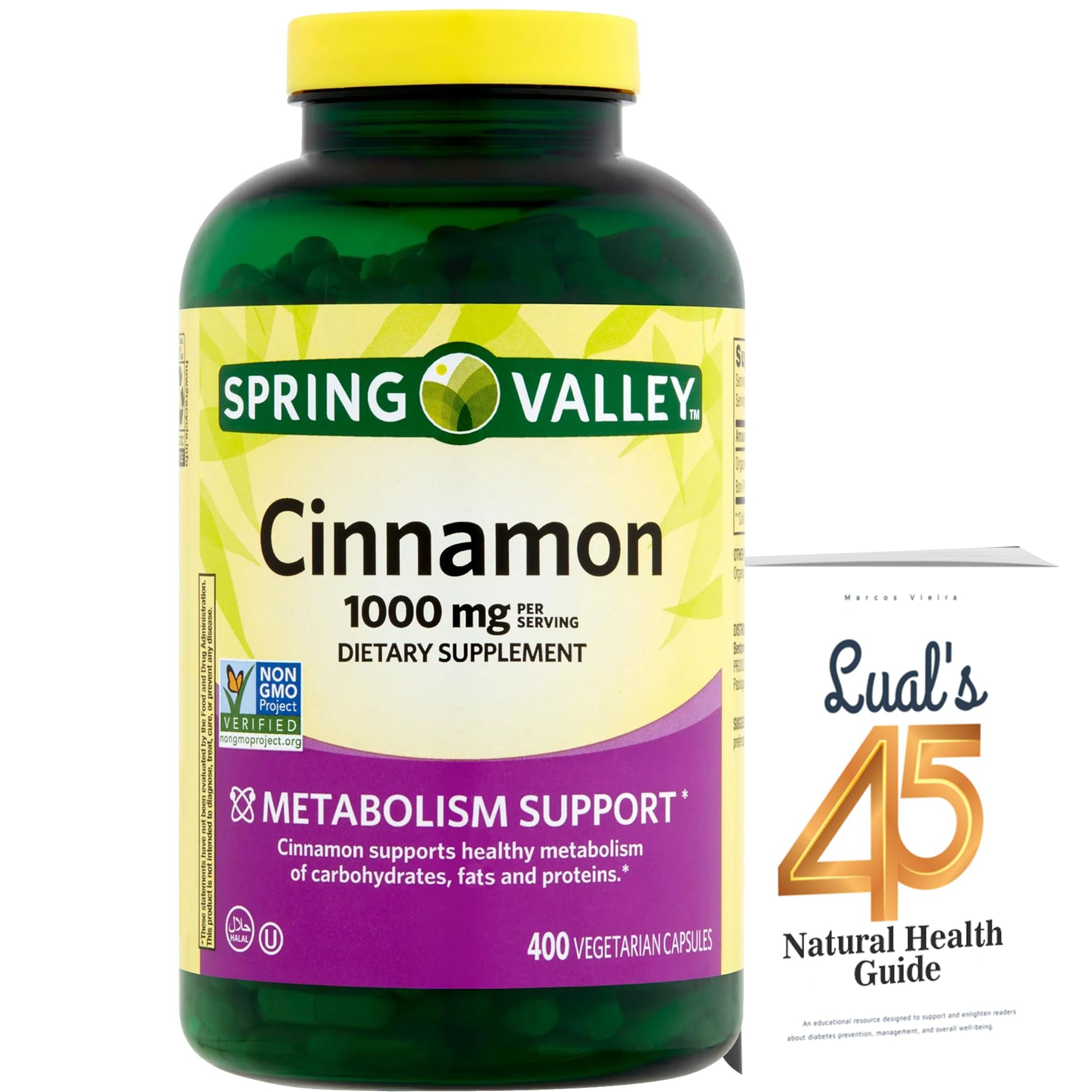 LUAL Cinnamon Supplement 1000mg Capsules, 400 Count