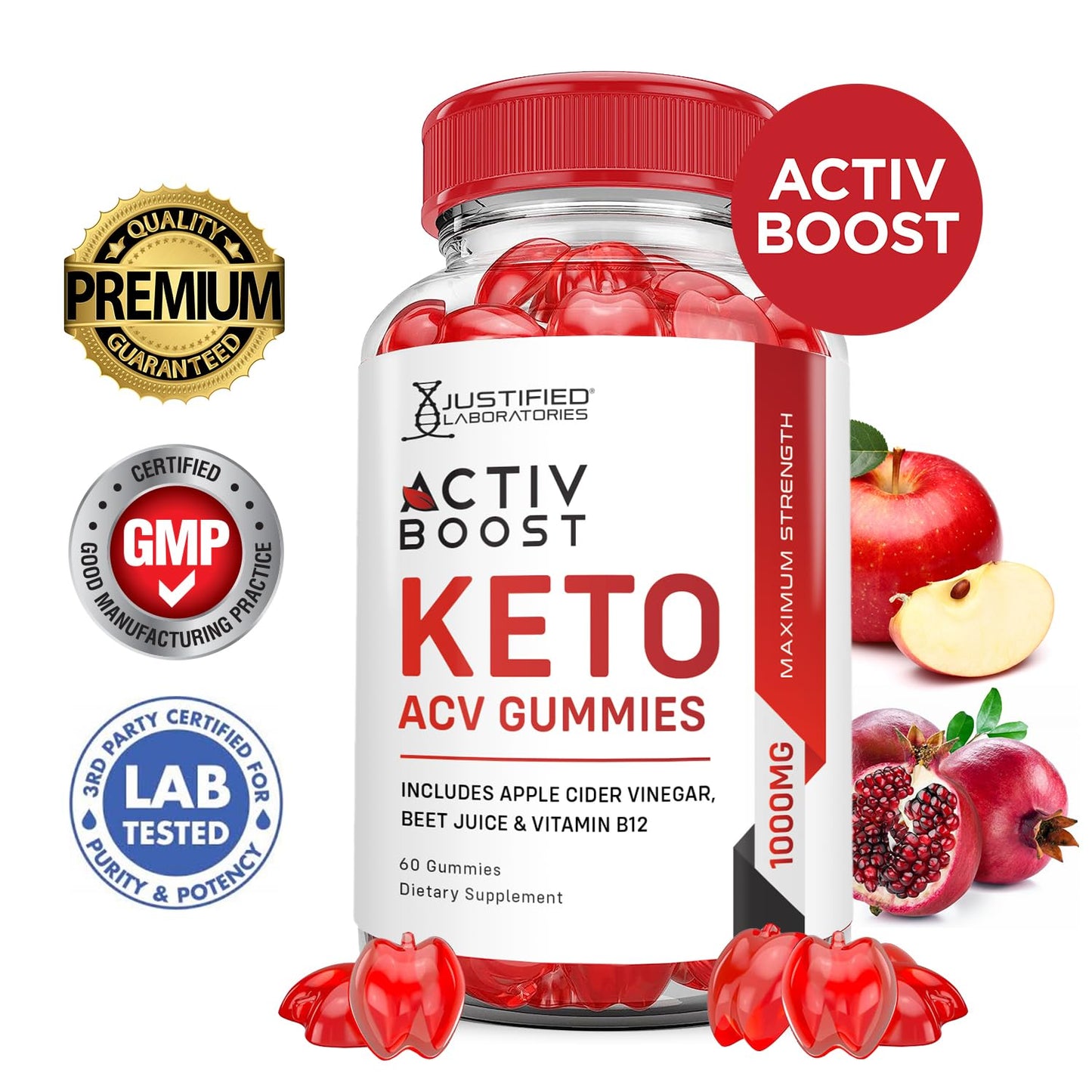 Justified Laboratories Activboost Keto ACV Gummies Gummy 600 Count