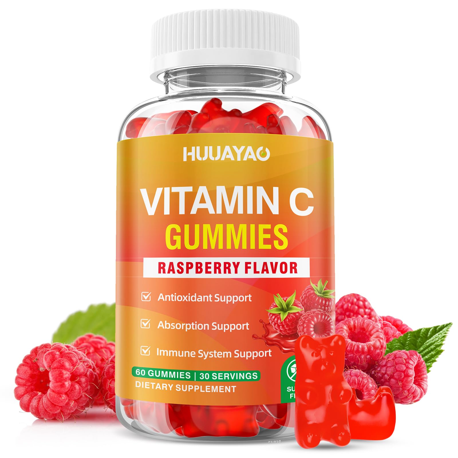 HUUAYAO Vitamin C Gummies, 60 Count