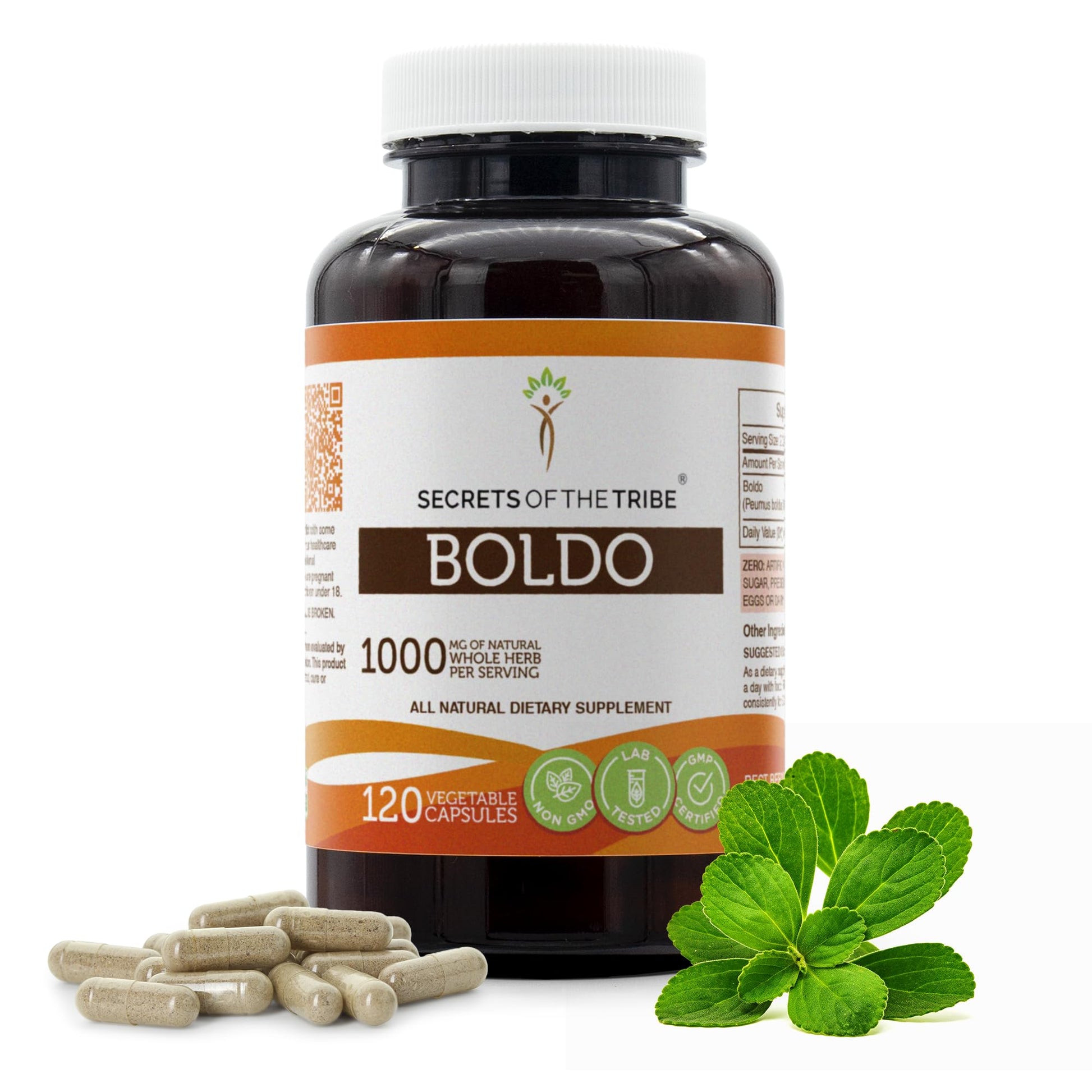 Secrets of the Tribe Boldo 1000 mg Capsules, 120 Count