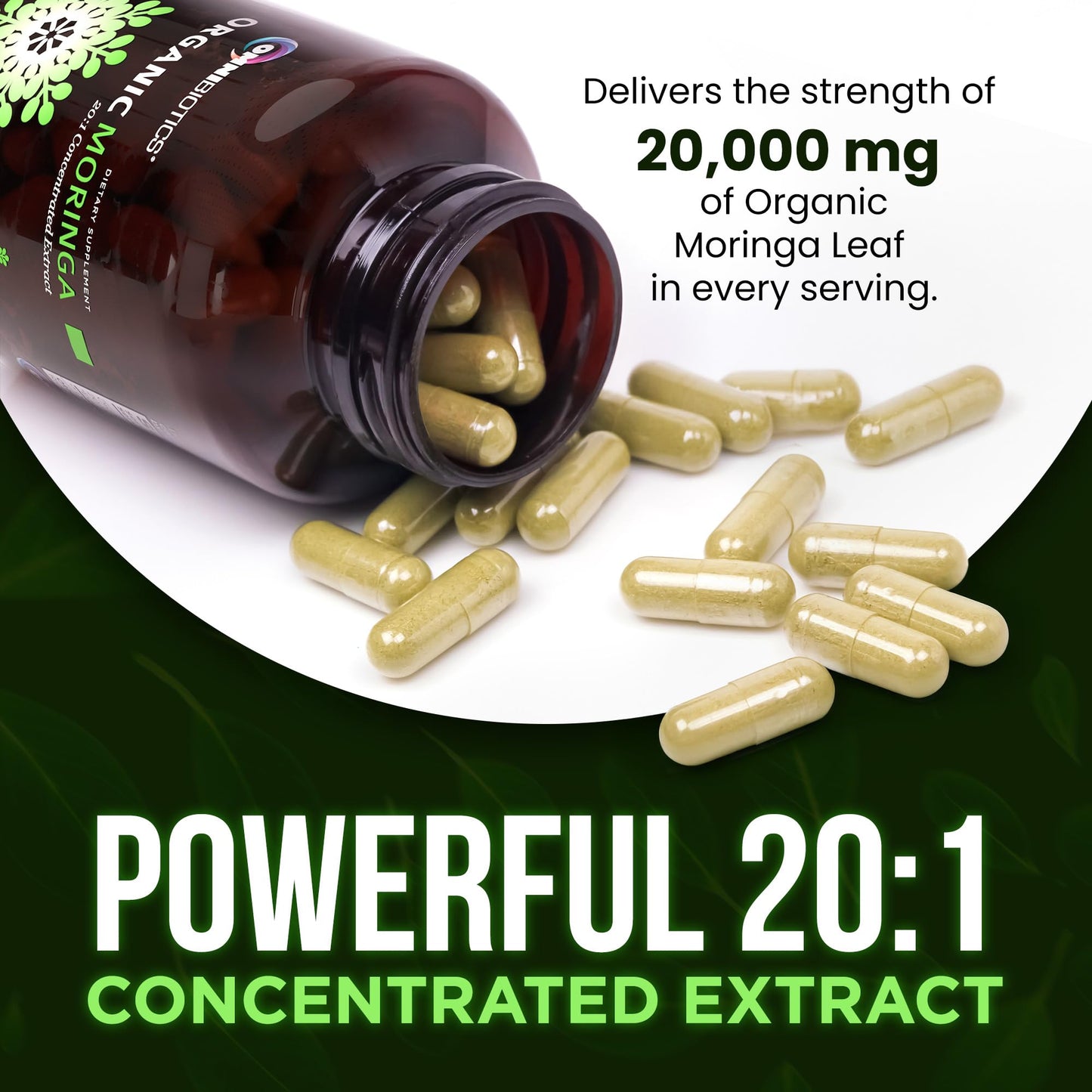 OmniBiotics Organic Moringa Capsules 1000mg Capsule, 120 Count