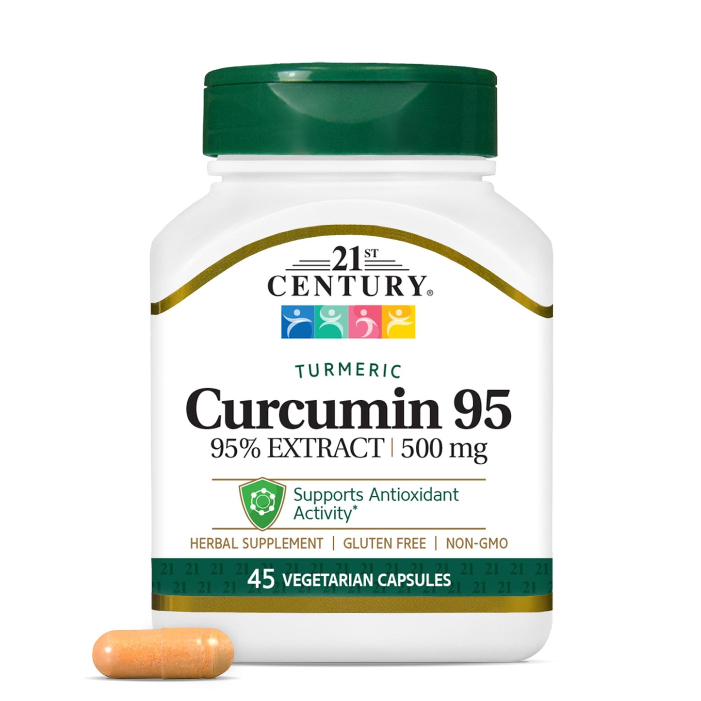21st Century Curcumin 95 Herbal Supplements Capsule, 45 Count