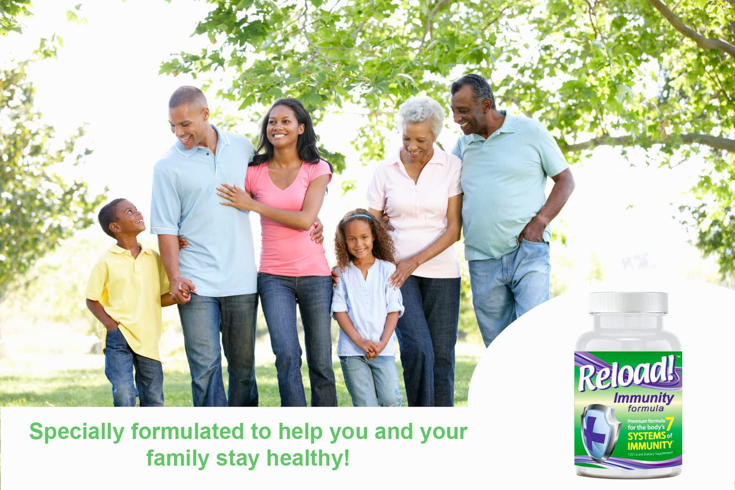 Reload! Immunity Antioxidant, Echinacea, Vitamins A, C, D, Zinc, Selenium, Ginkgo, Aloe, Probiotic/Prebiotic, Fenugreek Tablet 120