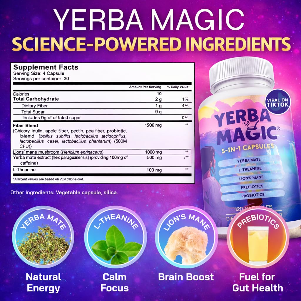 Brainista Yerba Magic 5-in-1 Capsules 120 Count