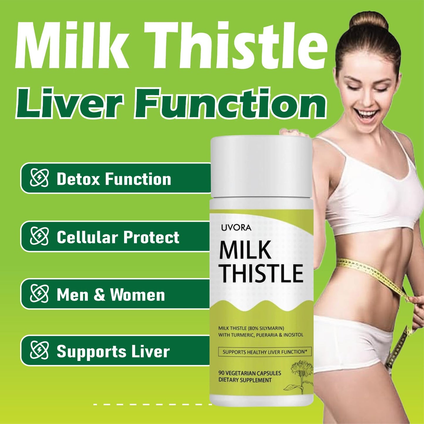 gmpdose UVORA Milk Thistle Detox Extract 300 mg 90 Capsules
