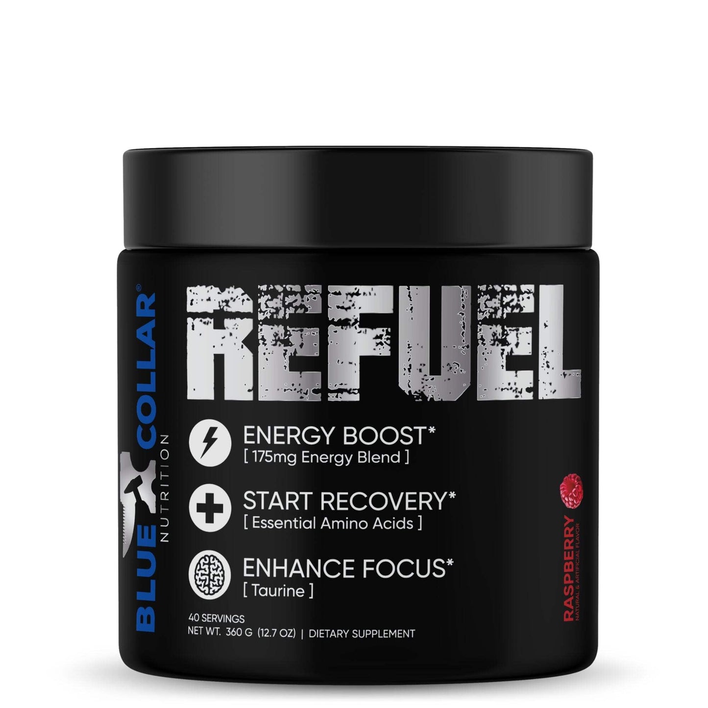 BLUE COLLAR NUTRITION Refuel Energy Drink EAA Recovery Powder, 40 Servings