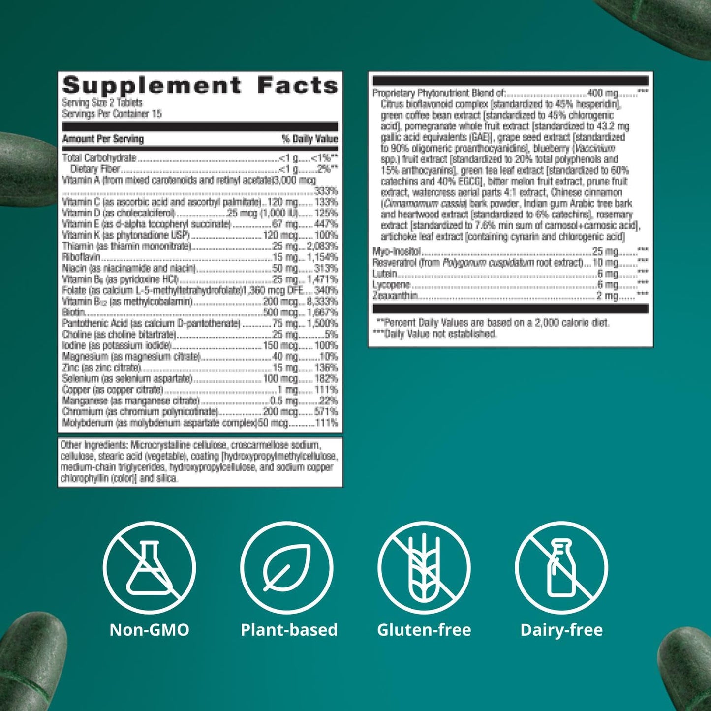Metagenics PhytoMulti Multivitamin Without Iron Tablet, 30 Tablets
