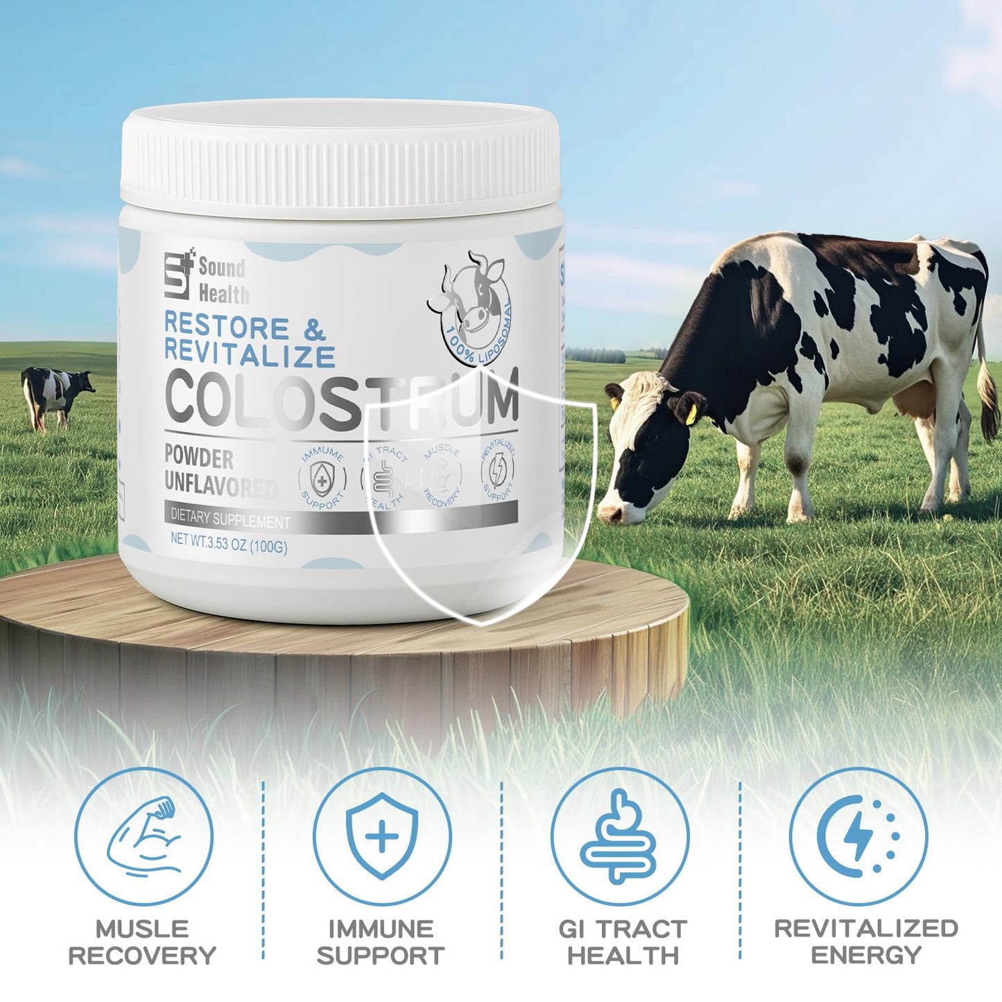 Sound Health Supplements Colostrum Supplement Powder 50 Servings