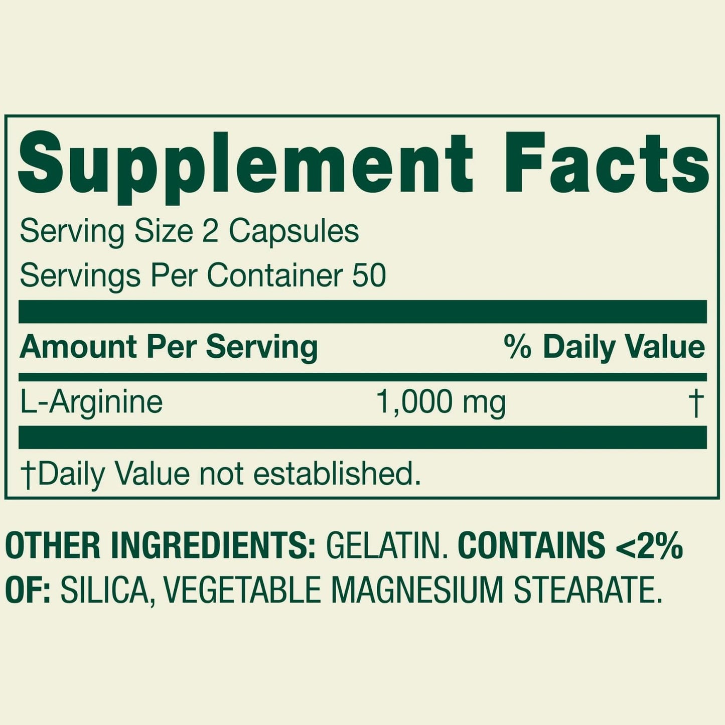 Generic L-Arginine 1000 Mg Capsules, 100 Capsules