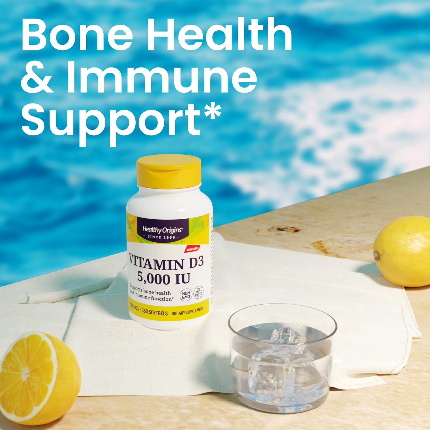 Healthy Origins Vitamin D3 5000 IU Softgels, 120 Count