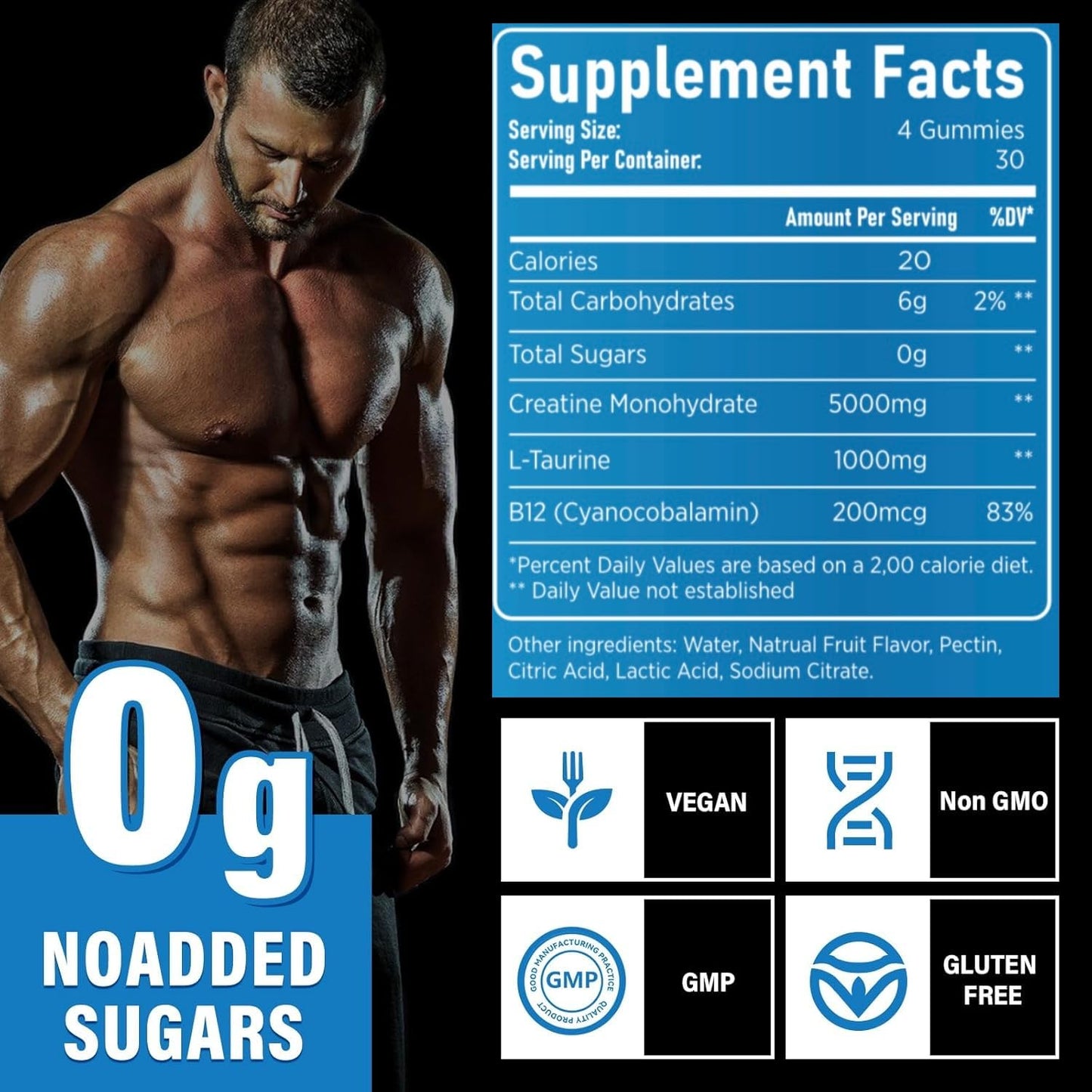 CellRestore Creatine Monohydrate Gummies, 120 Count