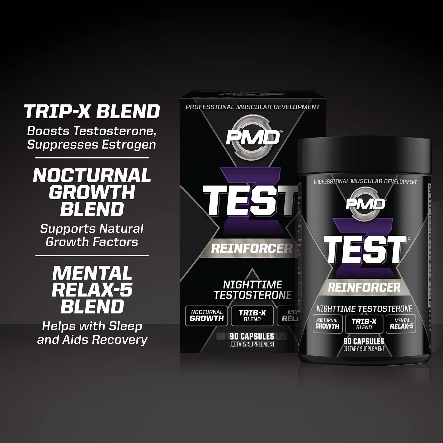 PMD Z-Test Nighttime Testosterone Support Capsules, 90 Count