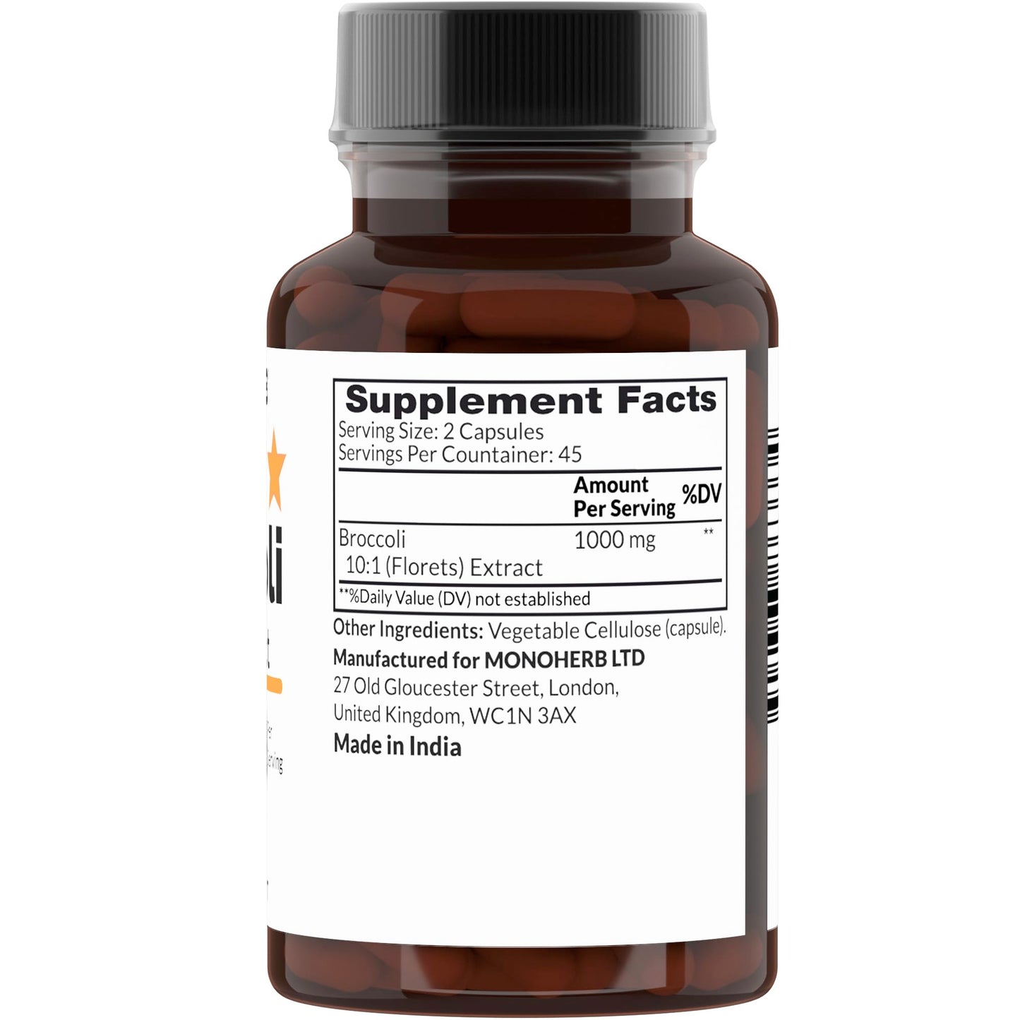 MONOHERB Broccoli 10:1 Extract Capsules 90 Count