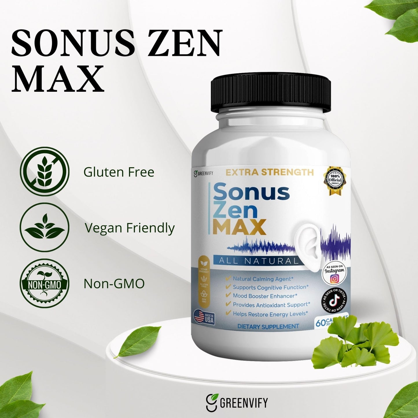 GREENVIFY Sonus Zen MAX Dietary Supplement 60 Capsules