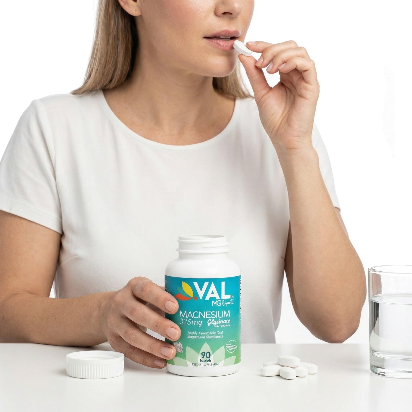 VAL Magnesium Glycinate 325mg with B6 & Potassium Tablet, 90 Tablets
