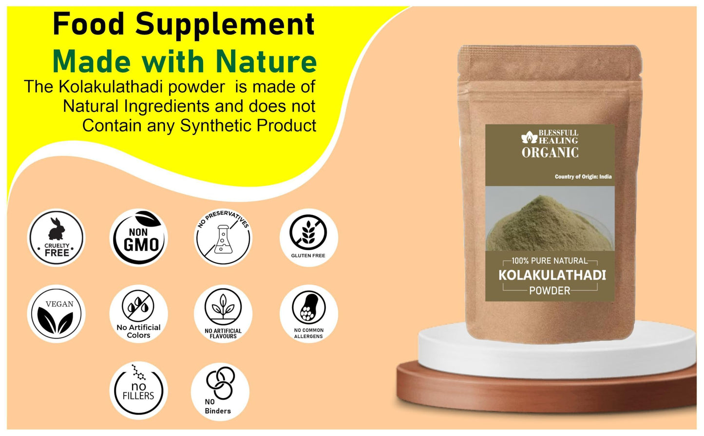 Blessfull Healing Organic Kolakulathadi Powder 300 Gram (10.58 oz)