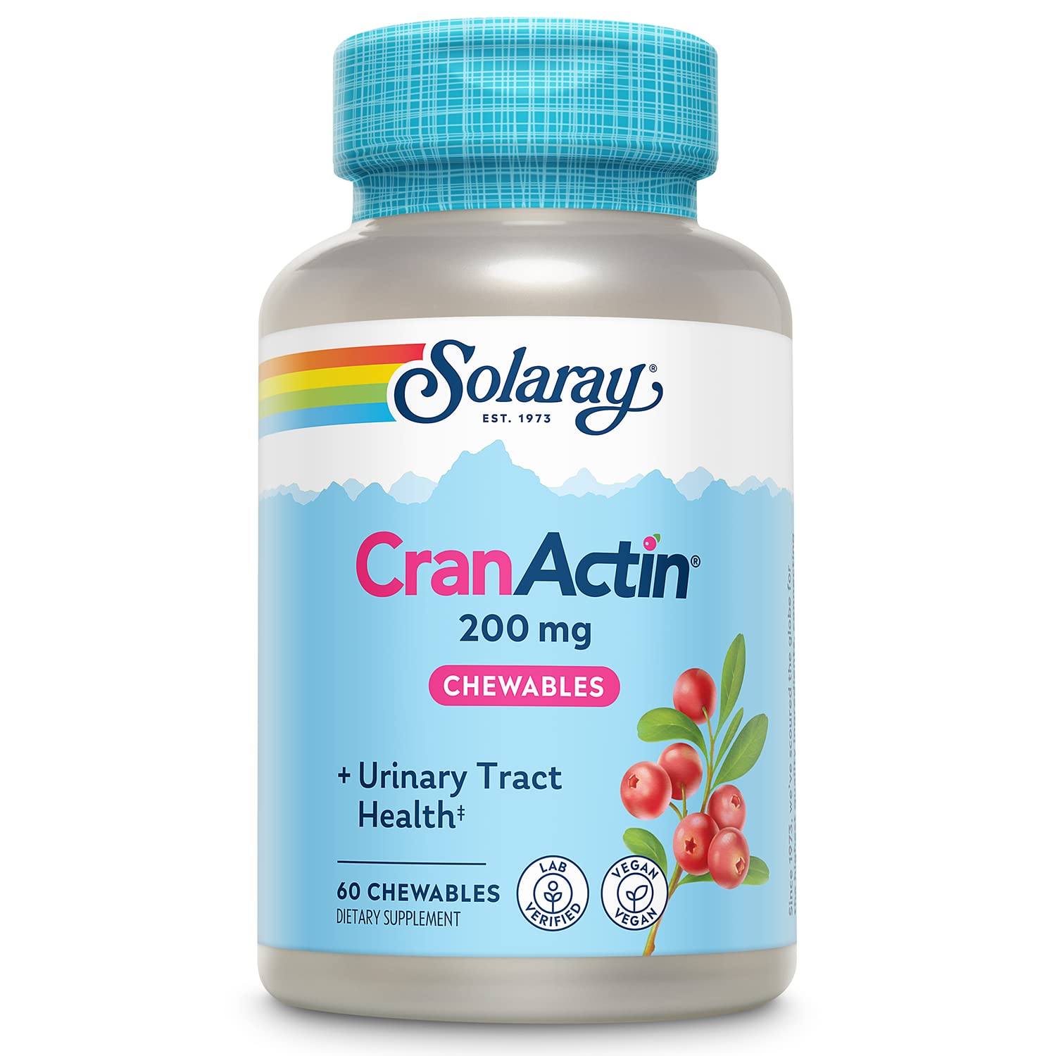 SOLARAY Cranactin 200 mg Chewable Tablets 60 Count